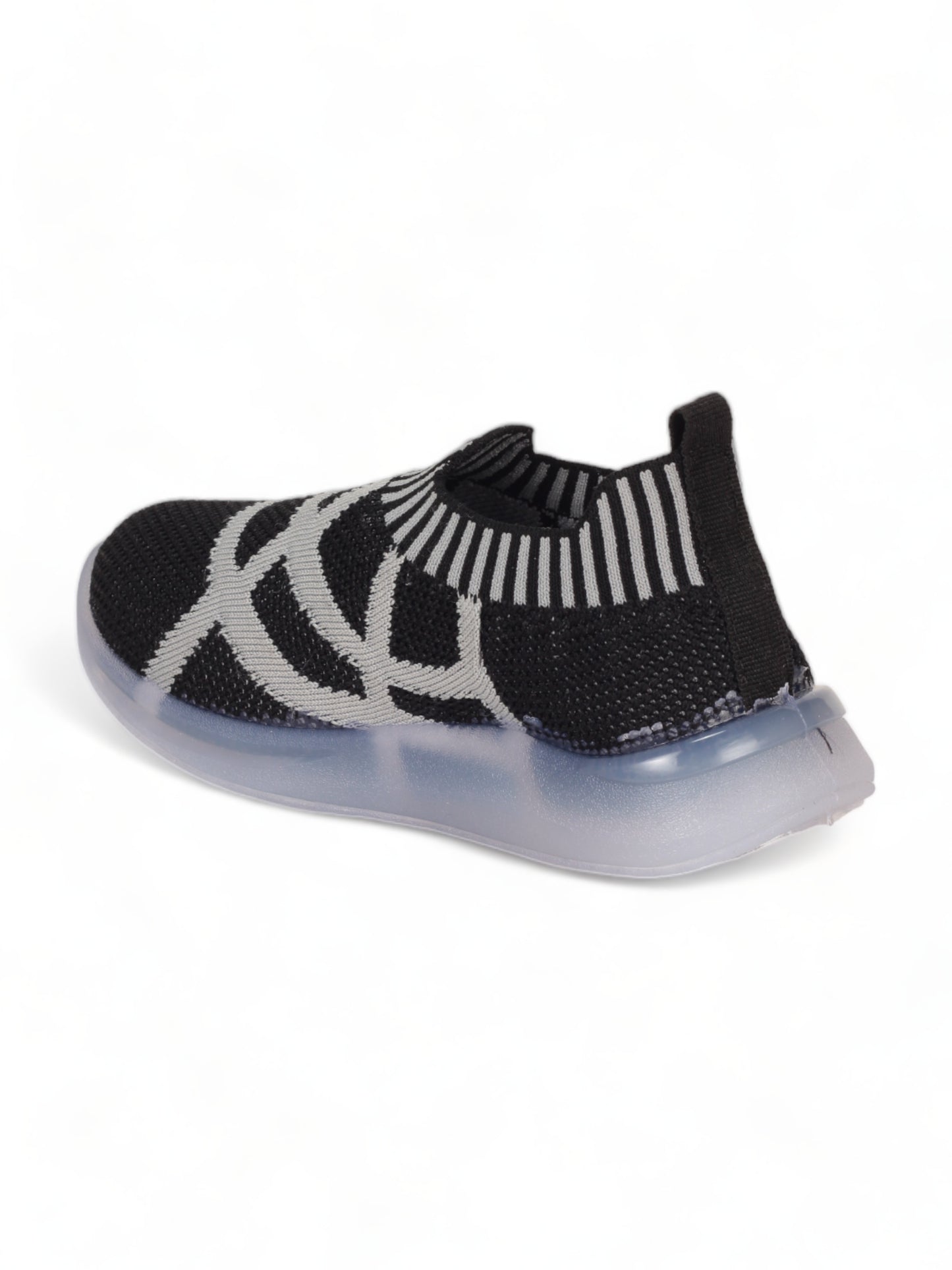 Unisex Casual Slip On Shoes With Led Light - Black