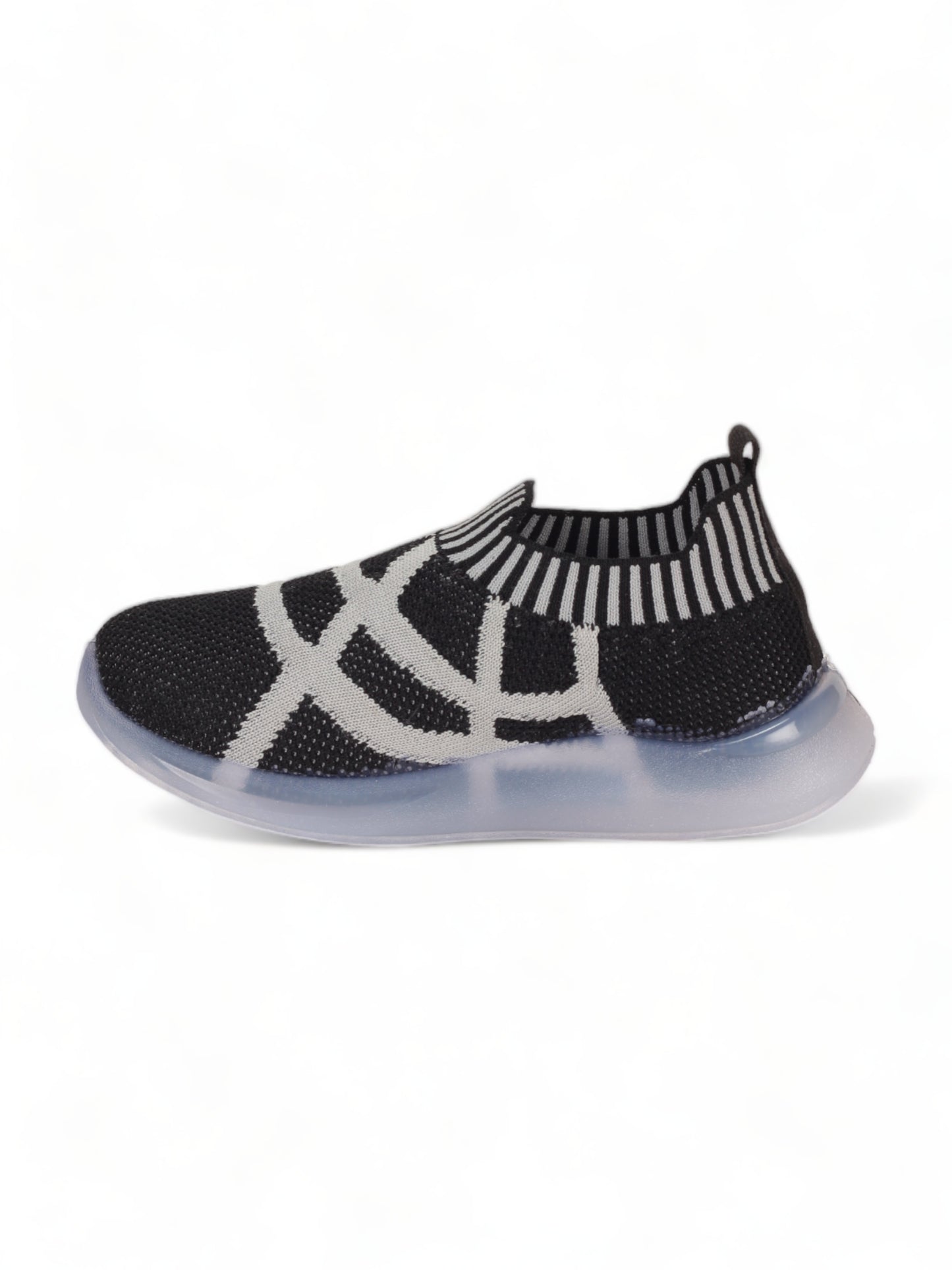 Unisex Casual Slip On Shoes With Led Light - Black