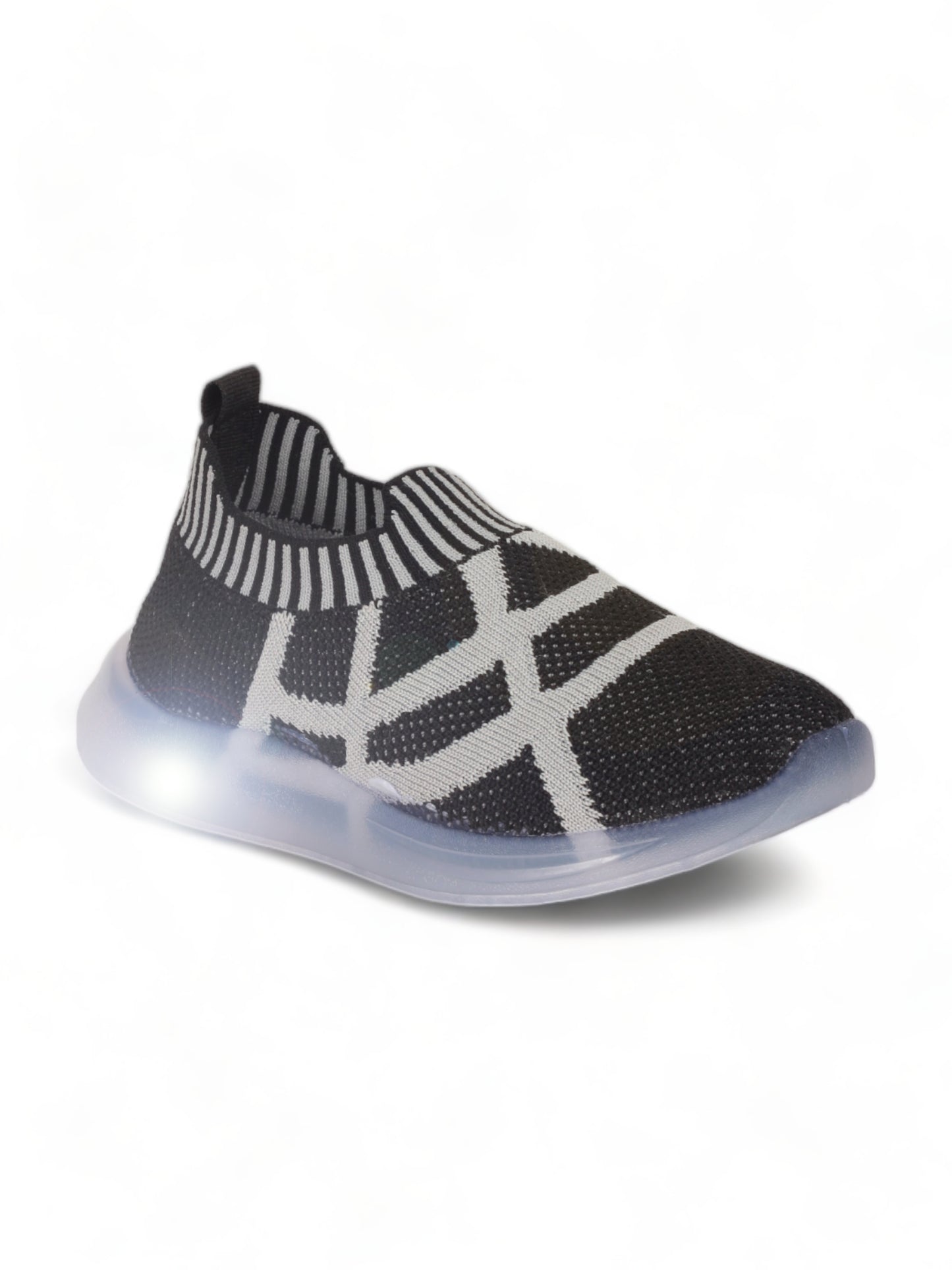 Unisex Casual Slip On Shoes With Led Light - Black