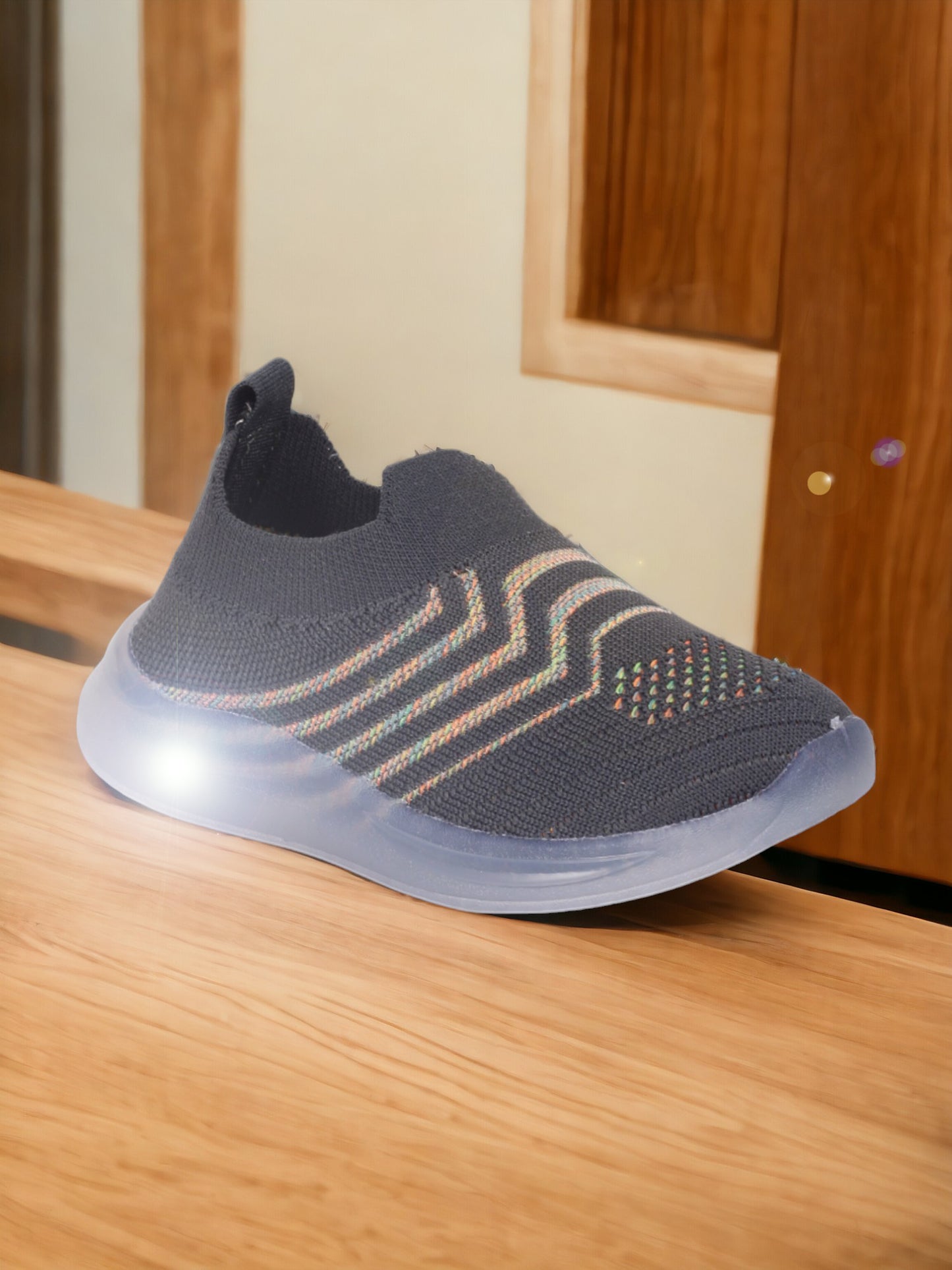 Unisex Casual Slip On Shoes With Led Light - Grey
