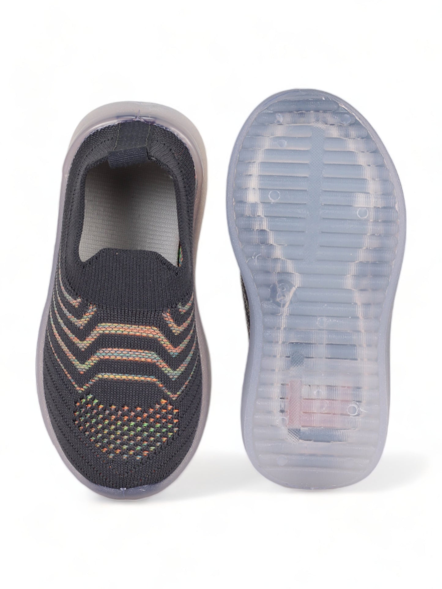 Unisex Casual Slip On Shoes With Led Light - Grey