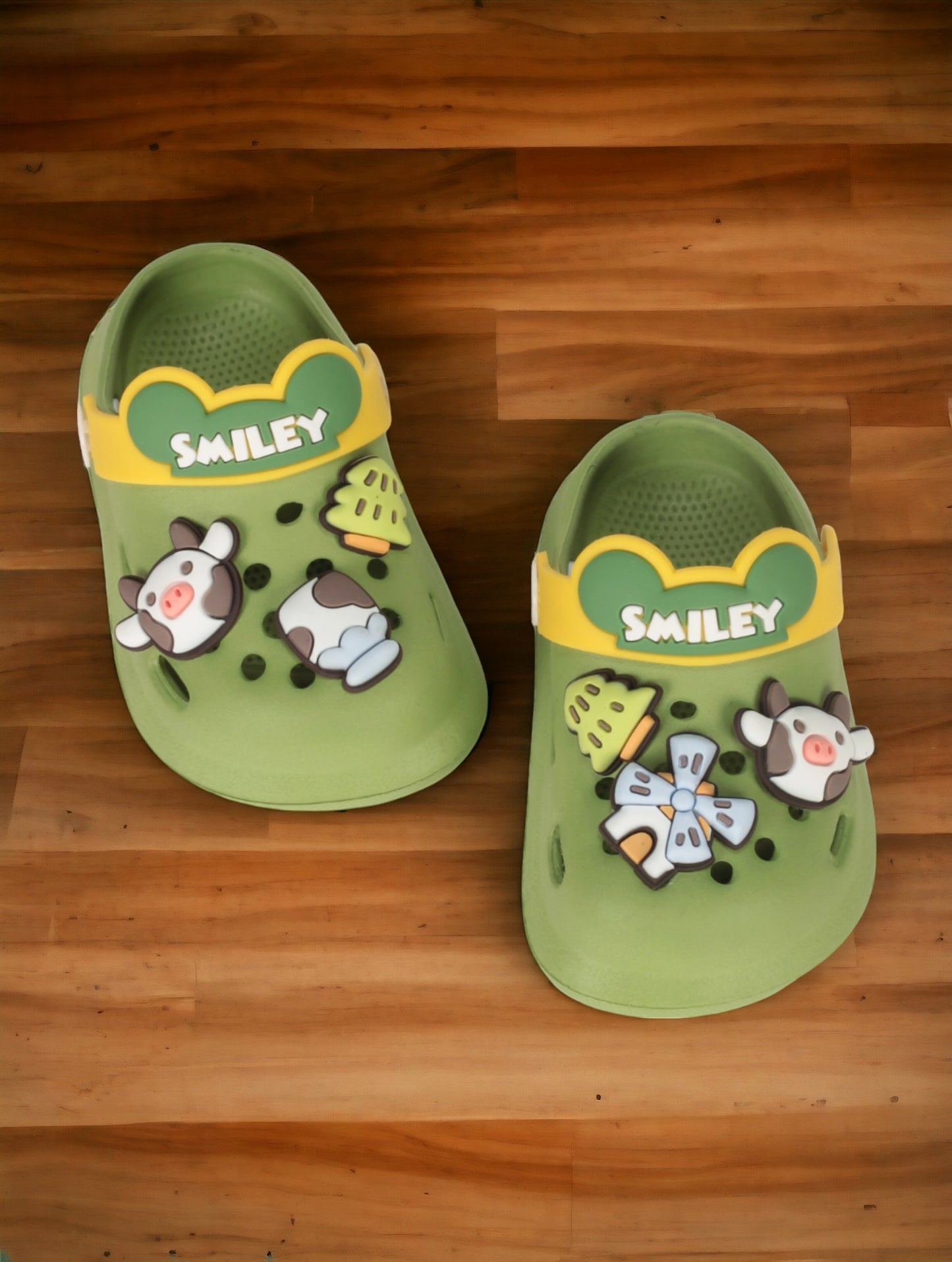 Animal Applique Anti-Slip Clogs - Green