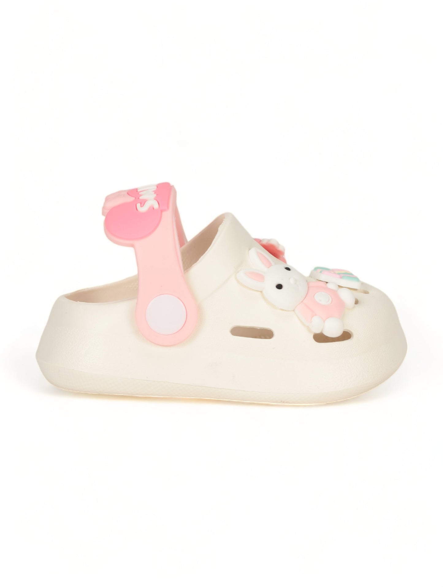 Rabbit Applique Anti-Slip Clogs - Cream