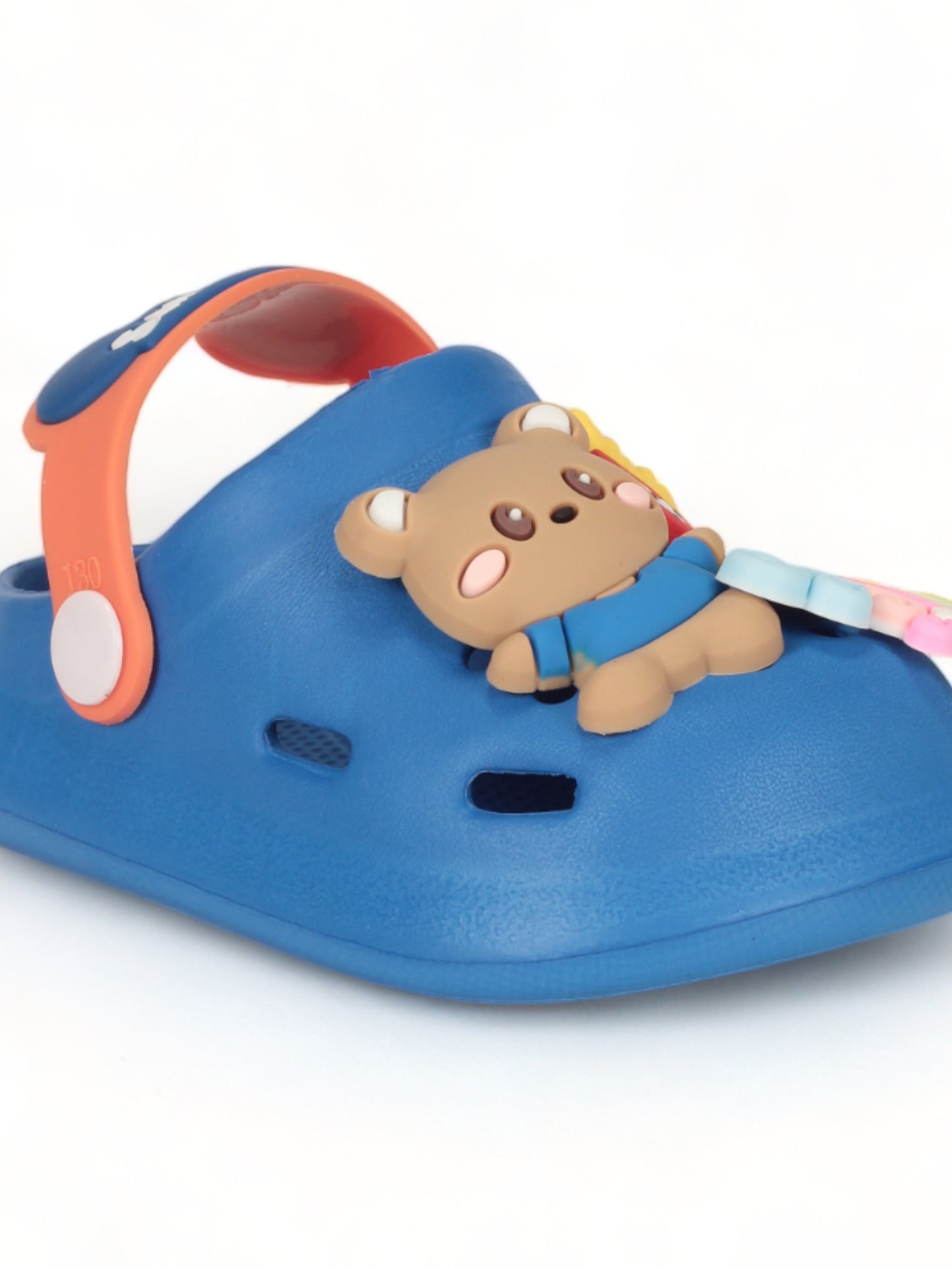 Bear Applique Anti-Slip Clogs - Navy Blue