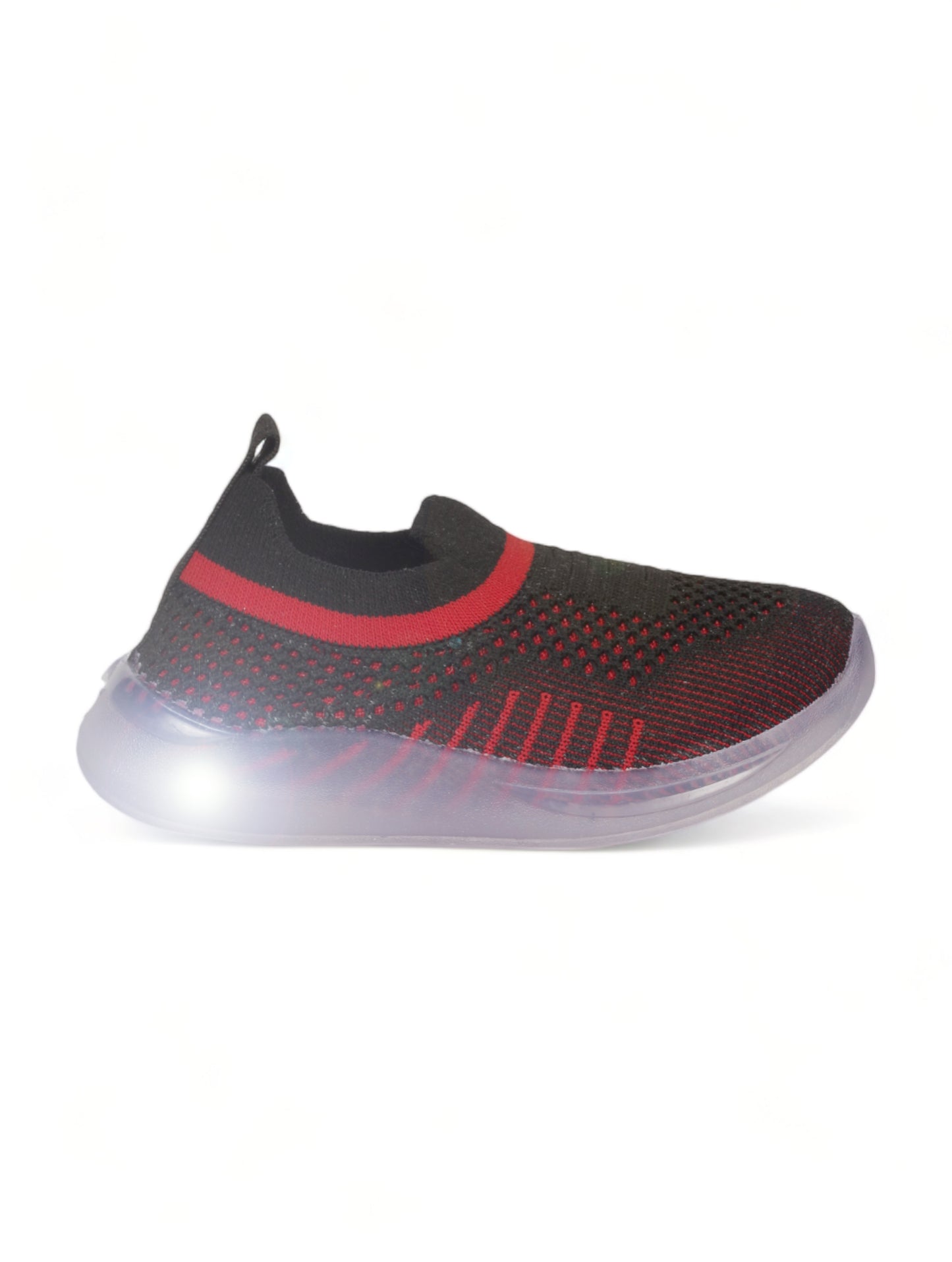 Unisex Casual Slip On Shoes With Led Light - Black
