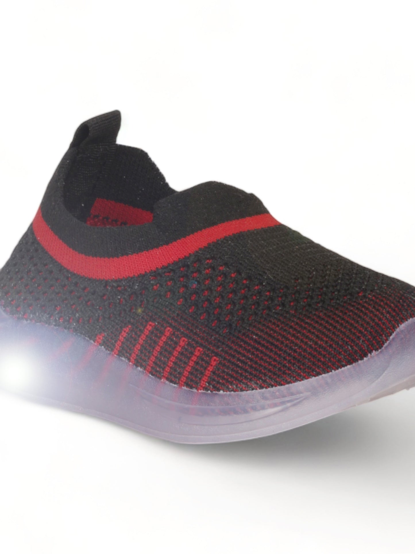 Unisex Casual Slip On Shoes With Led Light - Black
