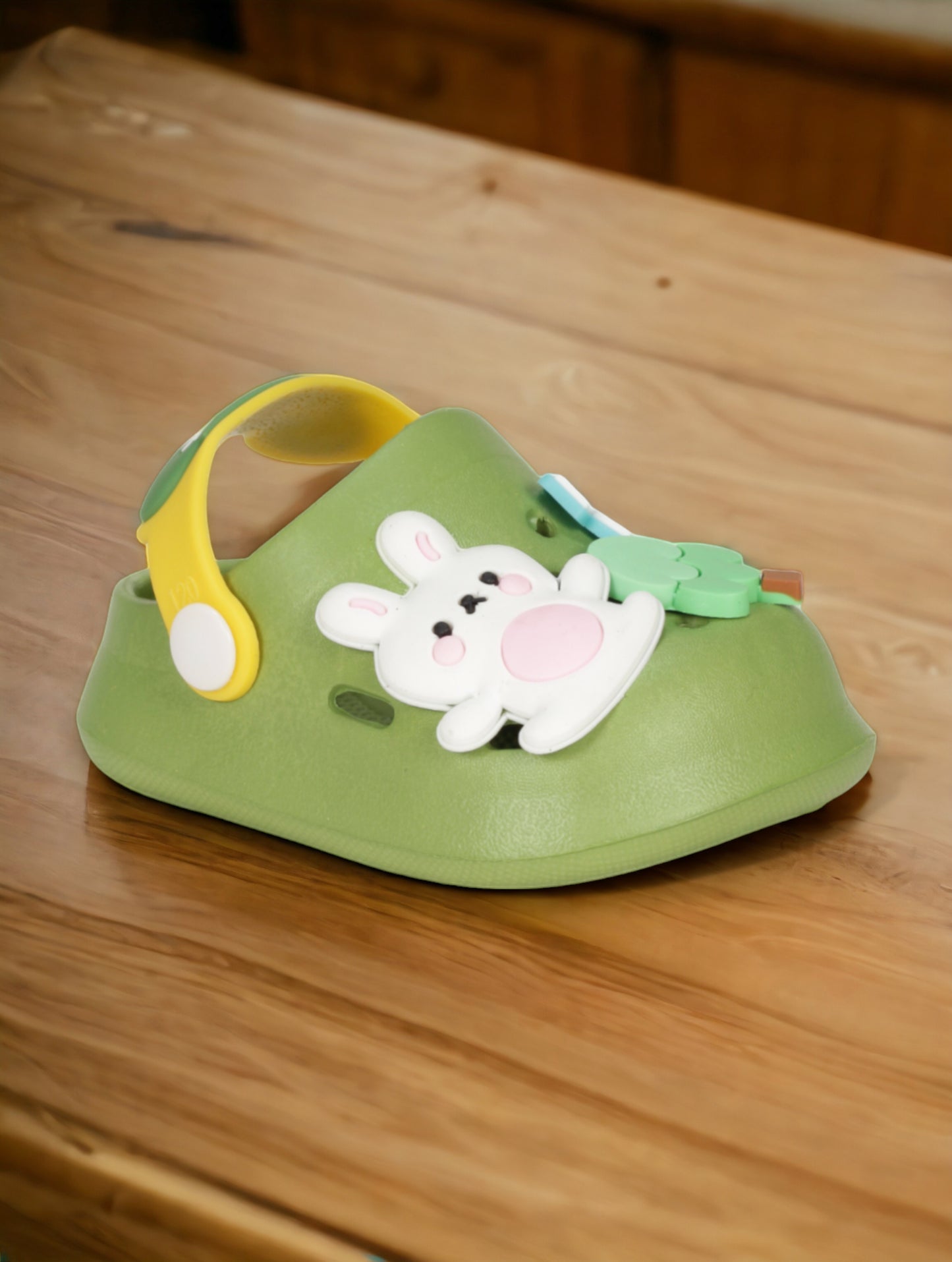Rabbit Applique Anti-Slip Clogs - Green