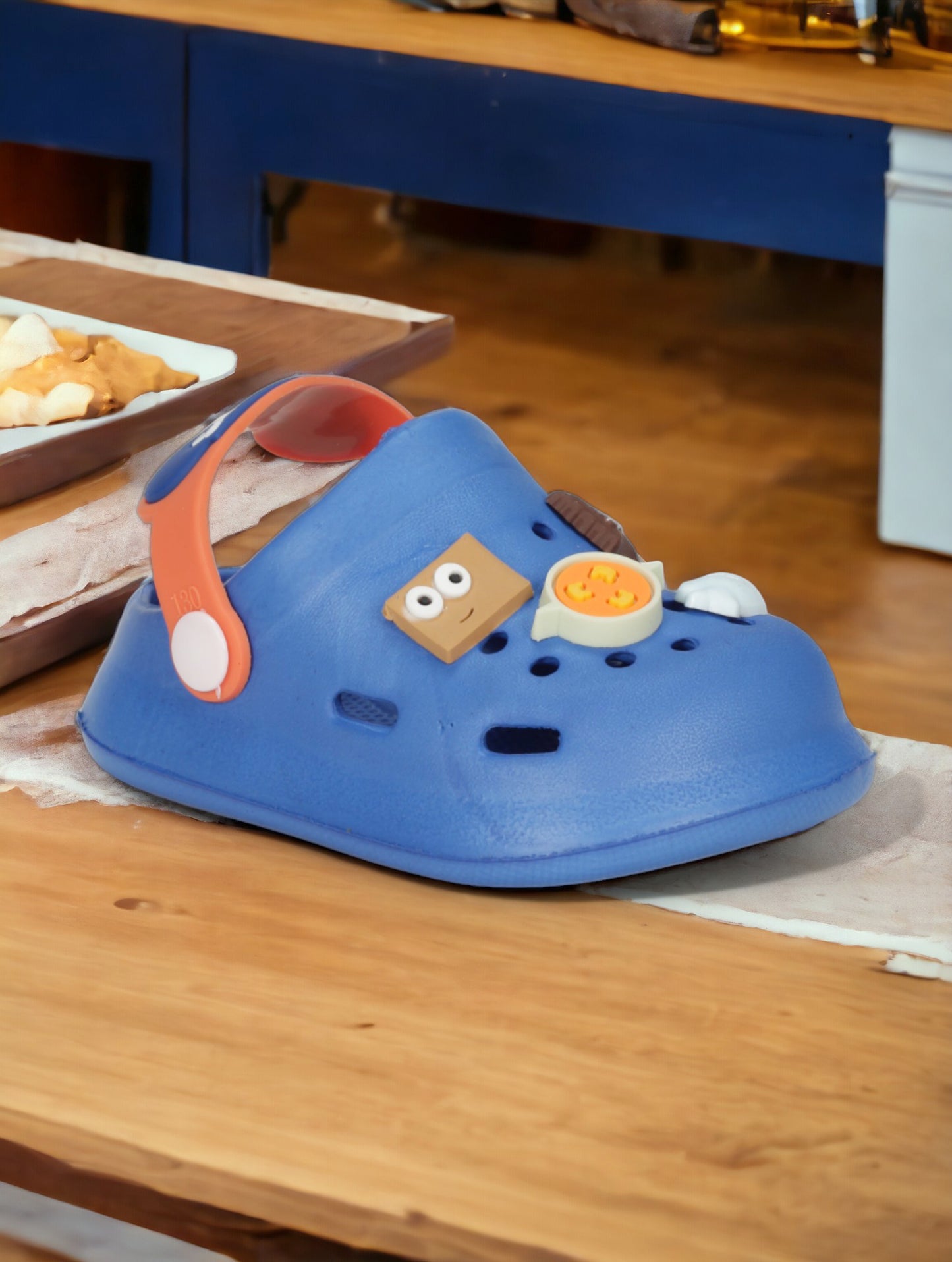 Cartoon Applique Anti-Slip Clogs - Navy Blue