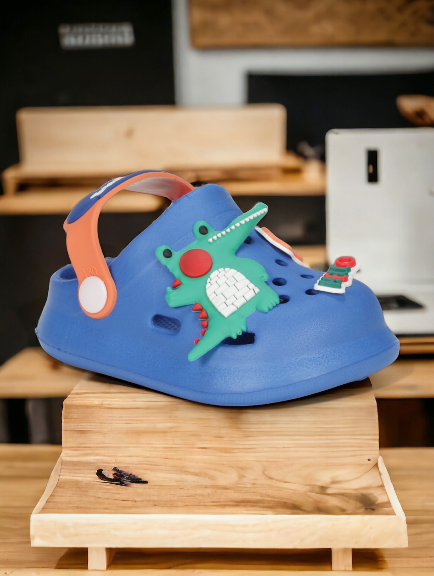 Cartoon Applique Anti-Slip Clogs - Navy Blue