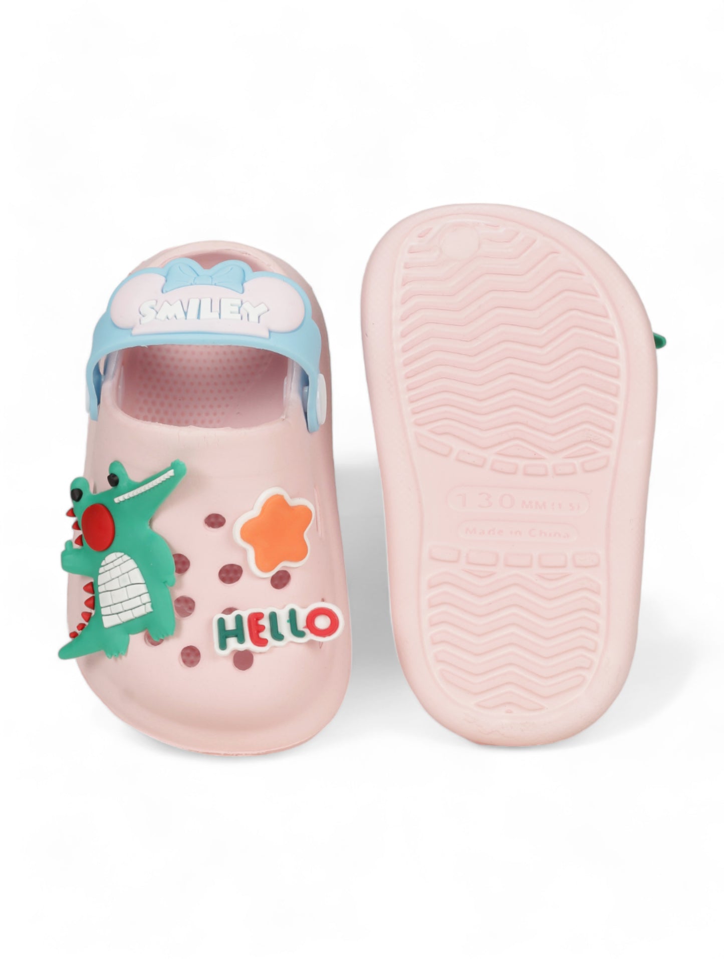 Cartoon Applique Anti-Slip Clogs - Pink