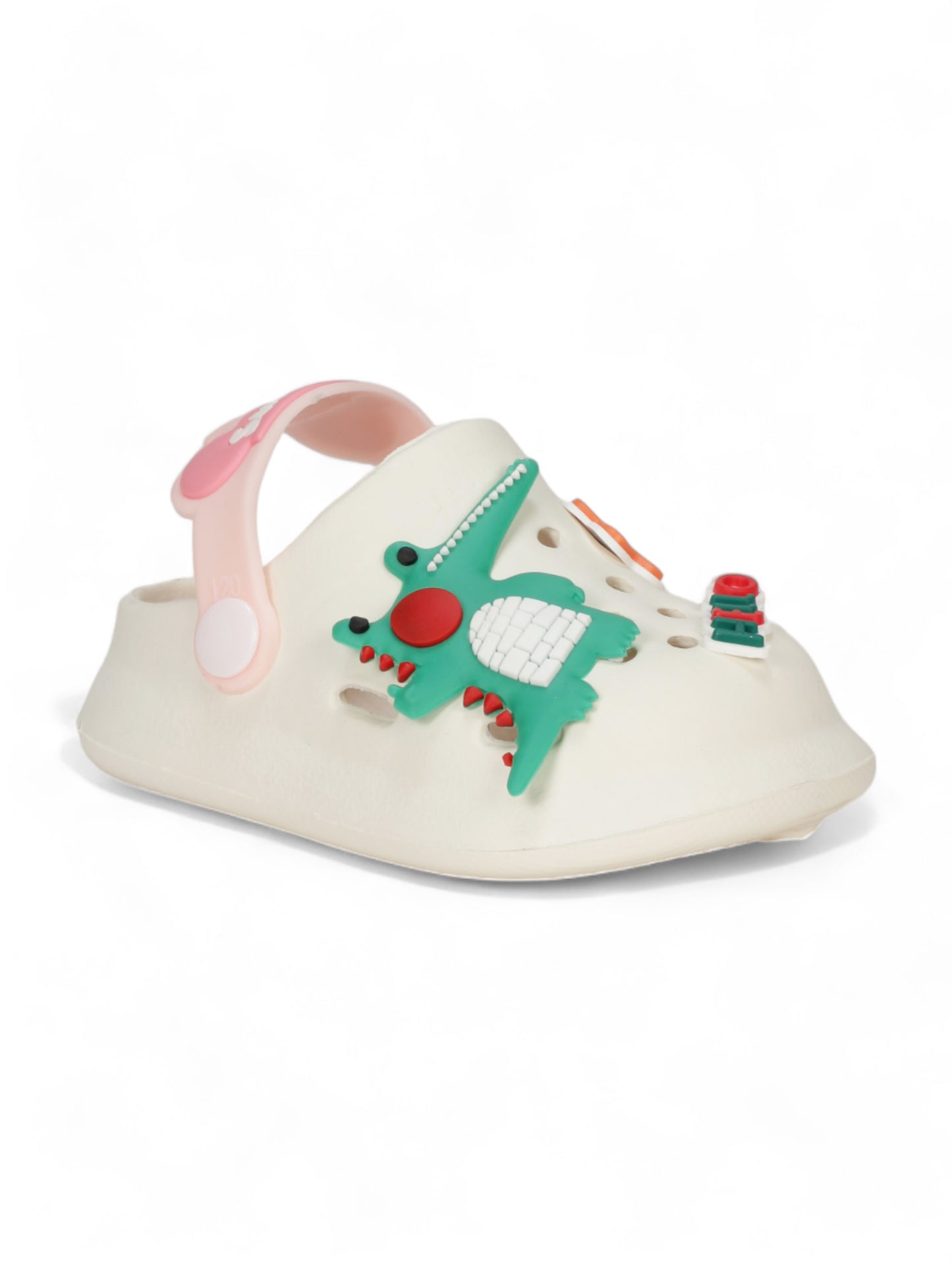 Cartoon Applique Anti-Slip Clogs - Cream