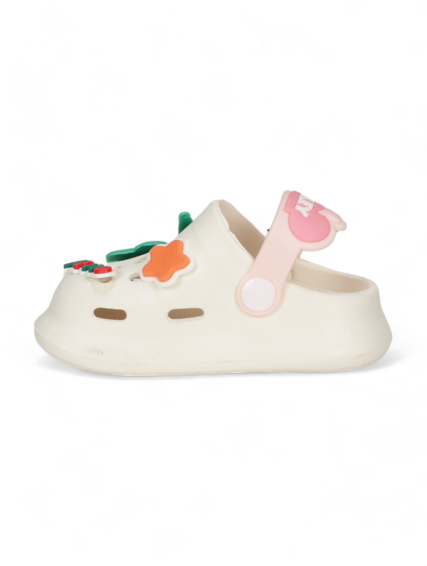 Cartoon Applique Anti-Slip Clogs - Cream