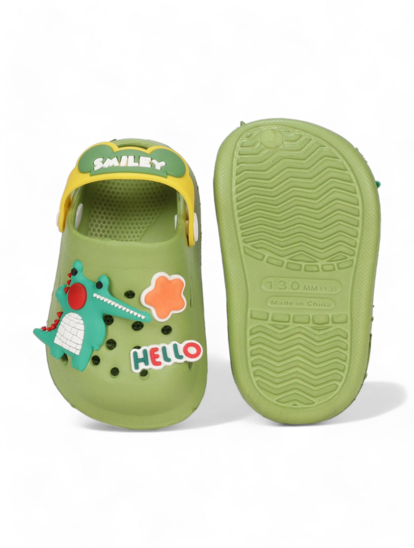Cartoon Applique Anti-Slip Clogs - Green