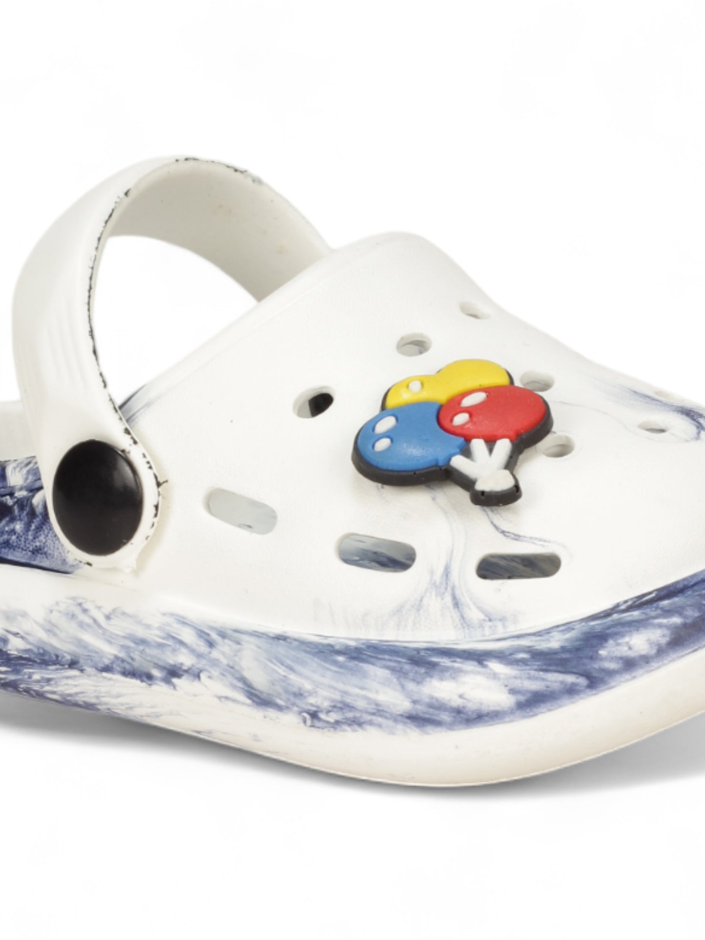 Marble Look Balloon Applique Anti-Slip Clogs - White