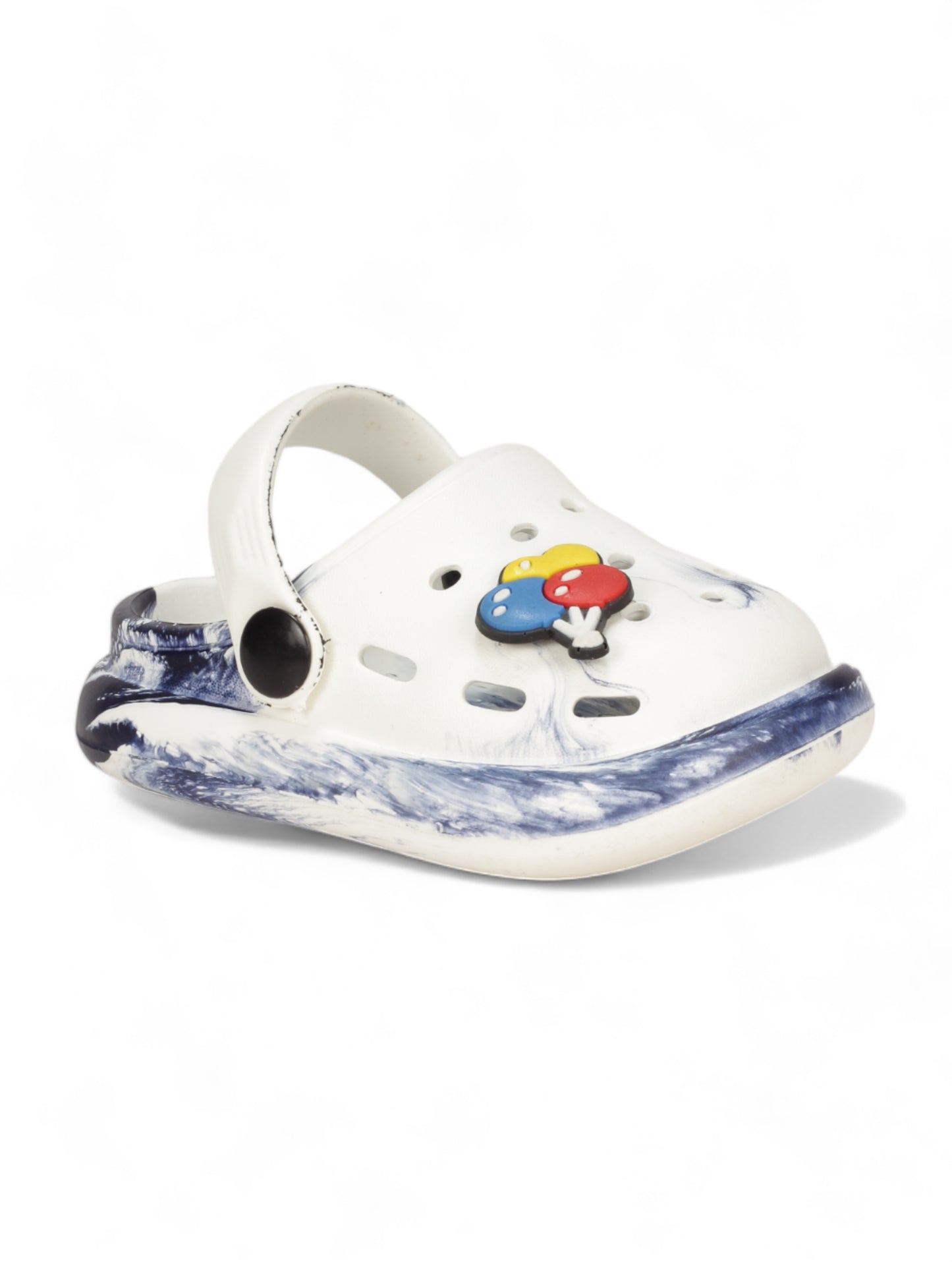 Marble Look Balloon Applique Anti-Slip Clogs - White