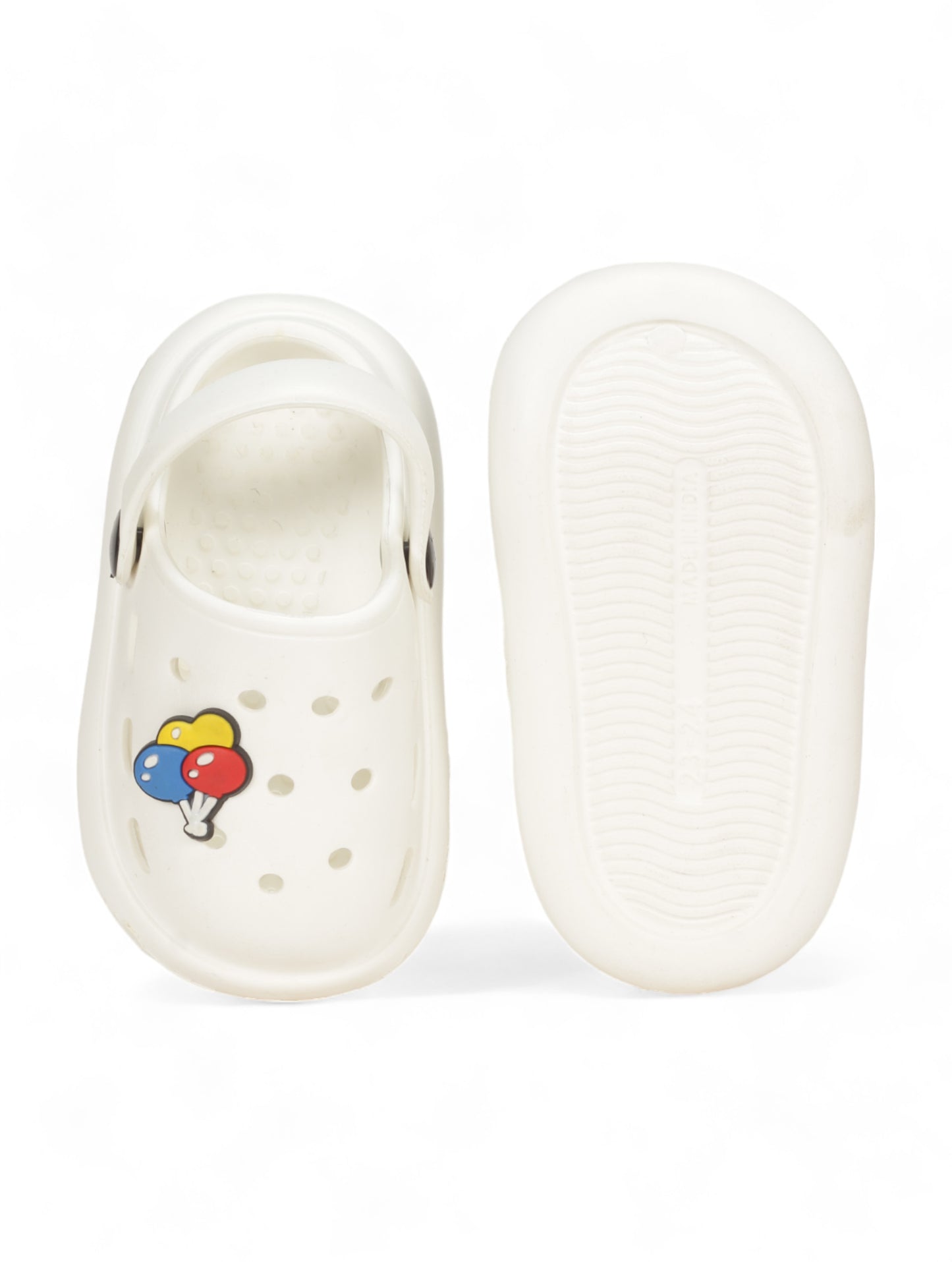 Balloon Applique Anti-Slip Clogs - White