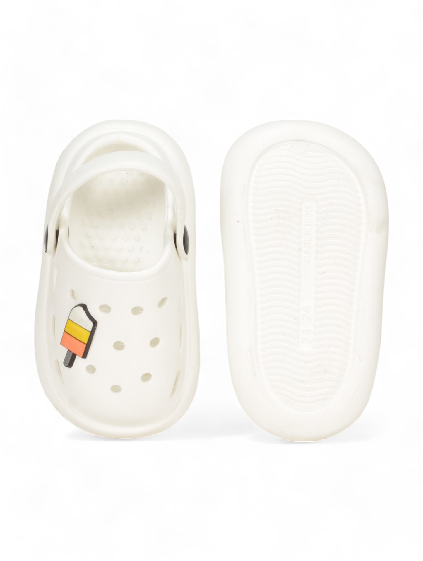 Ice Cream Applique Anti-Slip Clogs - White