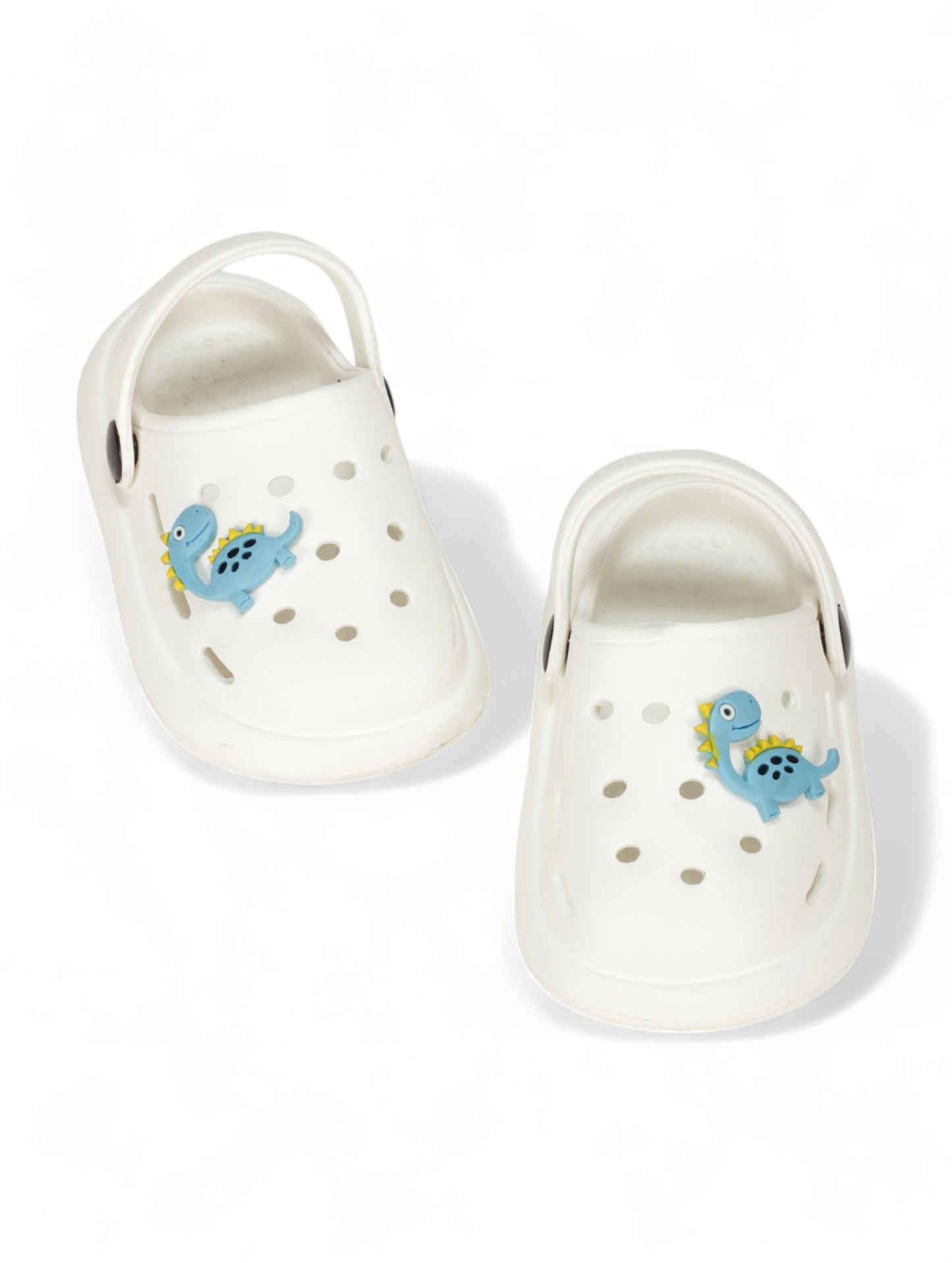 Dinosaur Applique Anti-Slip Clogs - White