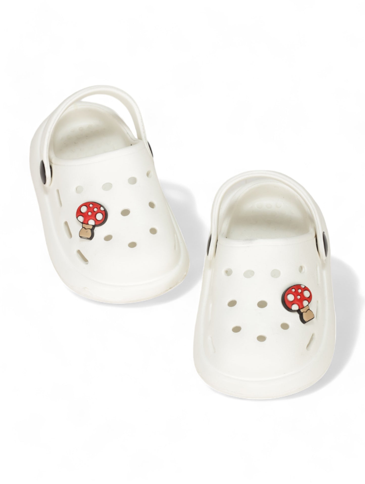 Mushroom Applique Anti-Slip Clogs - White