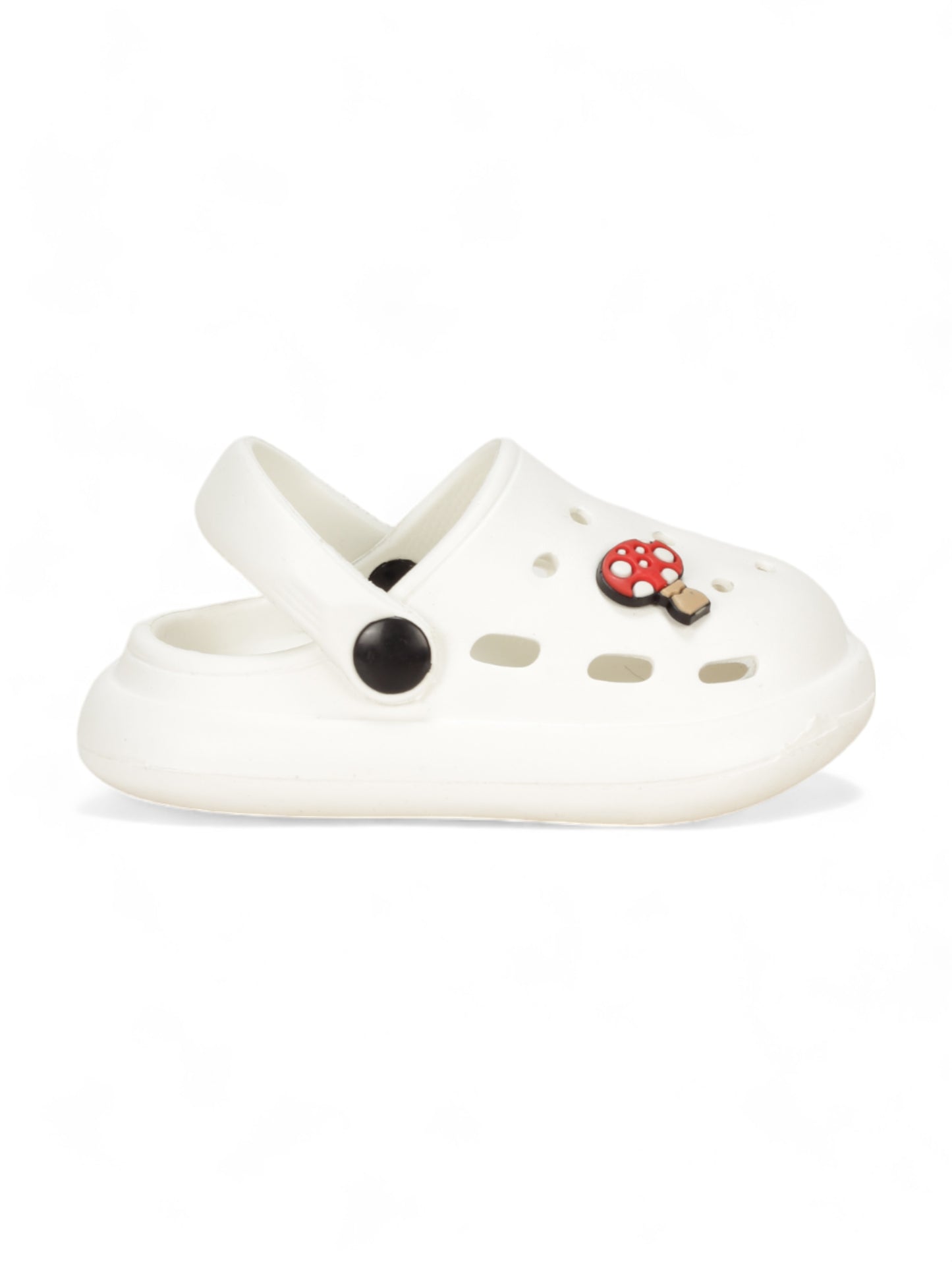 Mushroom Applique Anti-Slip Clogs - White