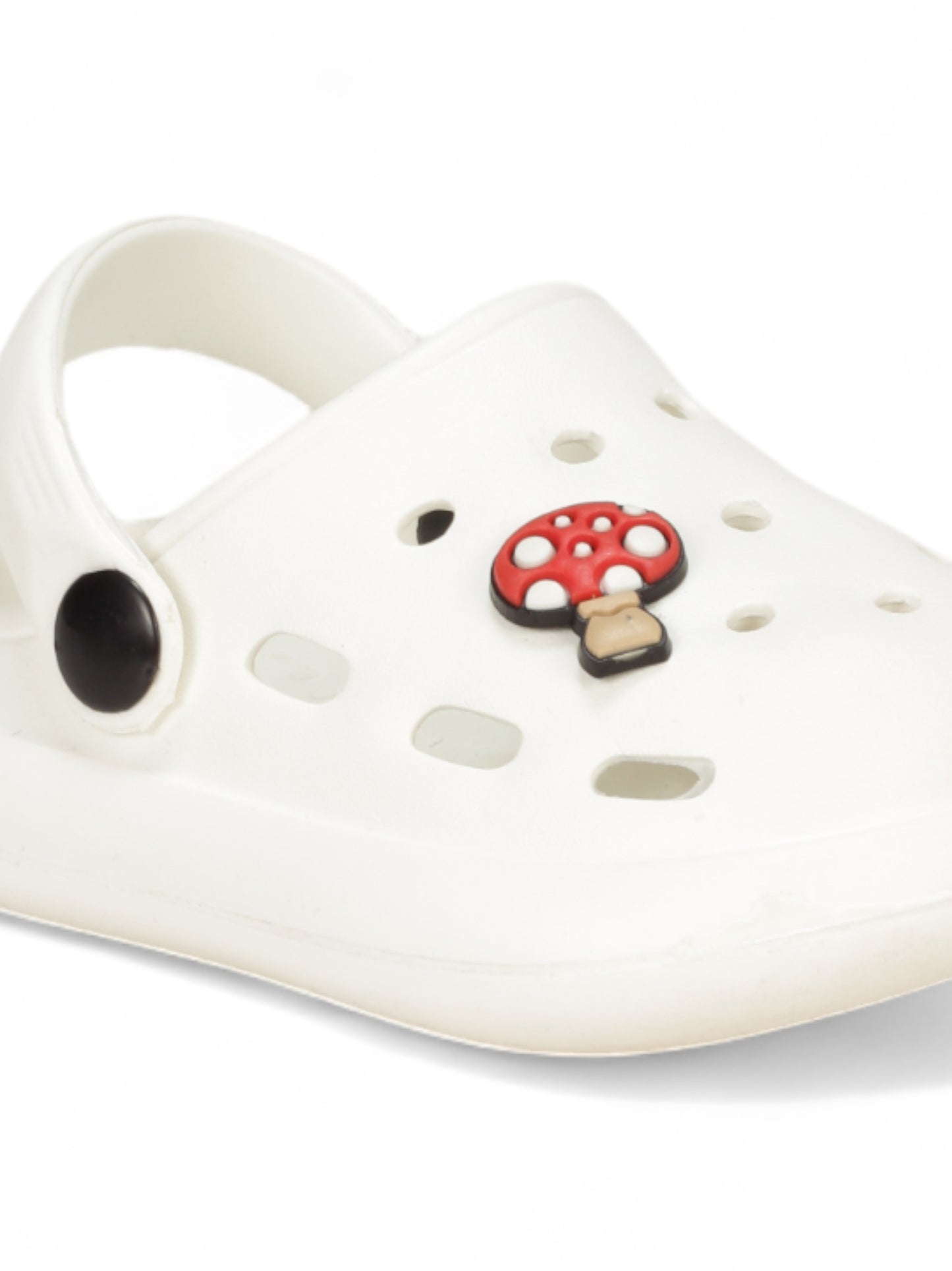 Mushroom Applique Anti-Slip Clogs - White