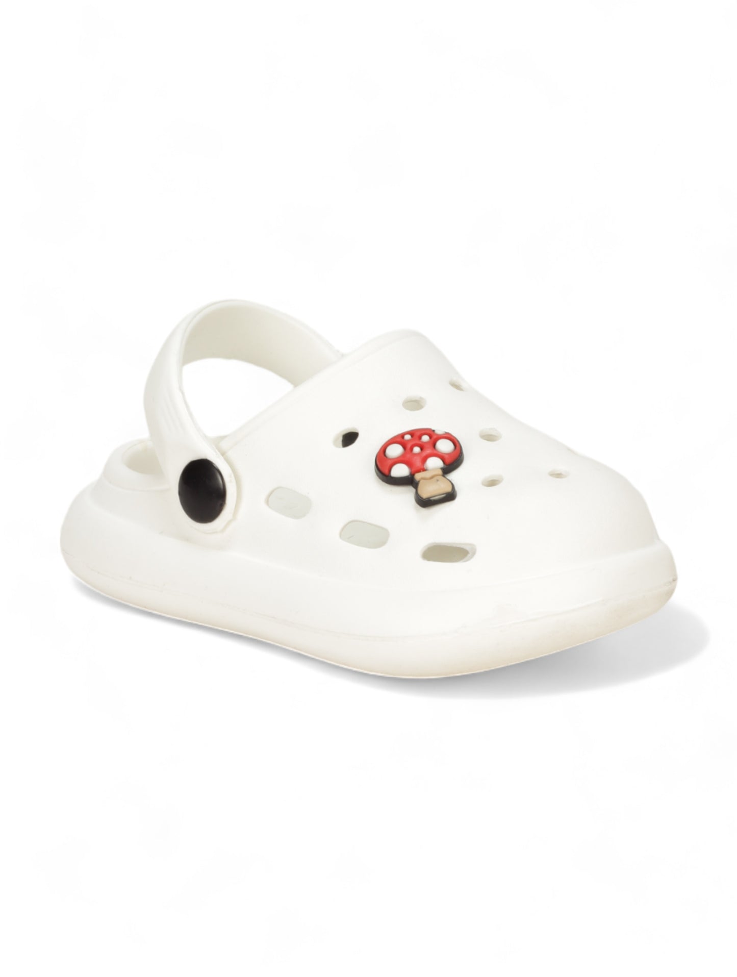 Mushroom Applique Anti-Slip Clogs - White