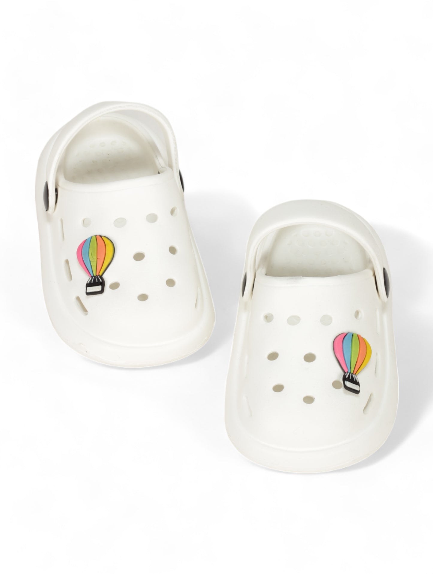Hot Air Balloon Applique Anti-Slip Clogs - White