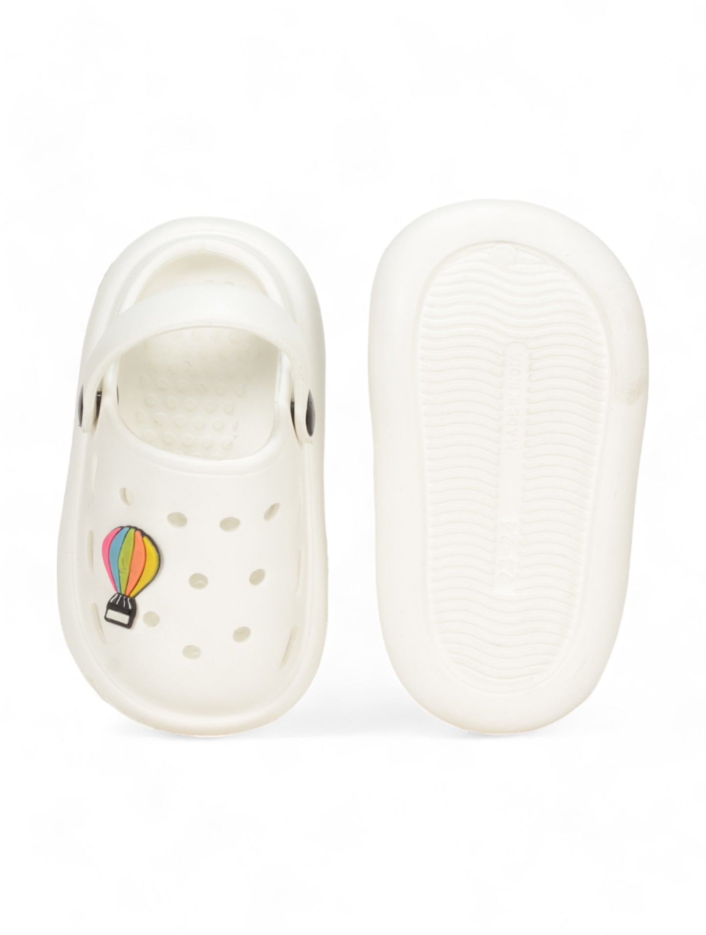 Hot Air Balloon Applique Anti-Slip Clogs - White