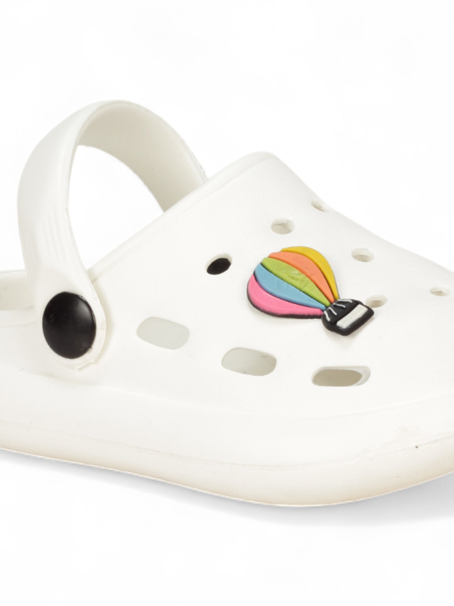 Hot Air Balloon Applique Anti-Slip Clogs - White