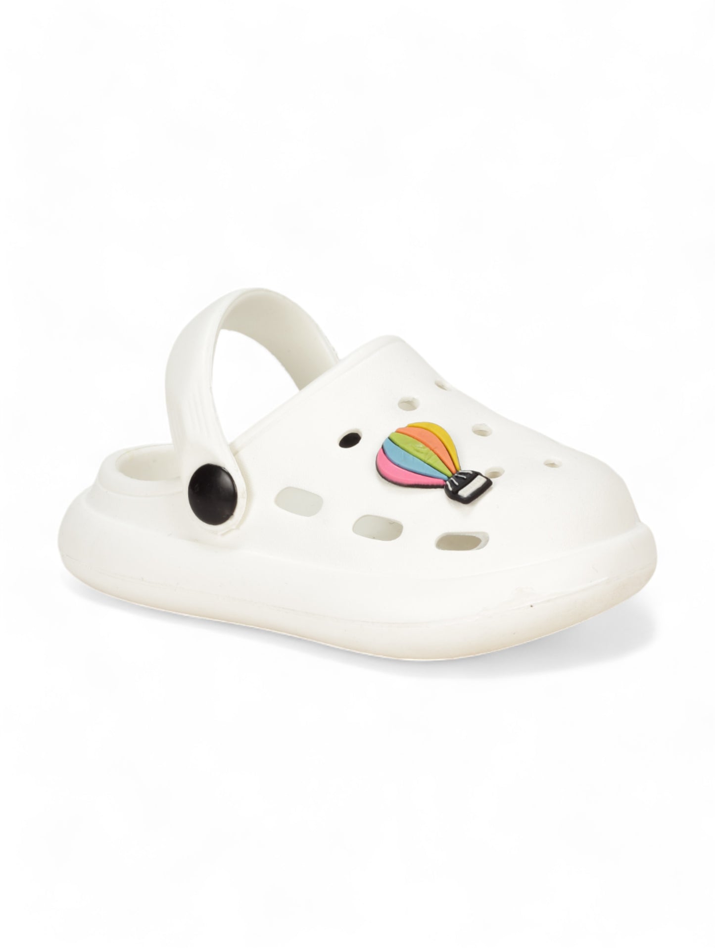 Hot Air Balloon Applique Anti-Slip Clogs - White