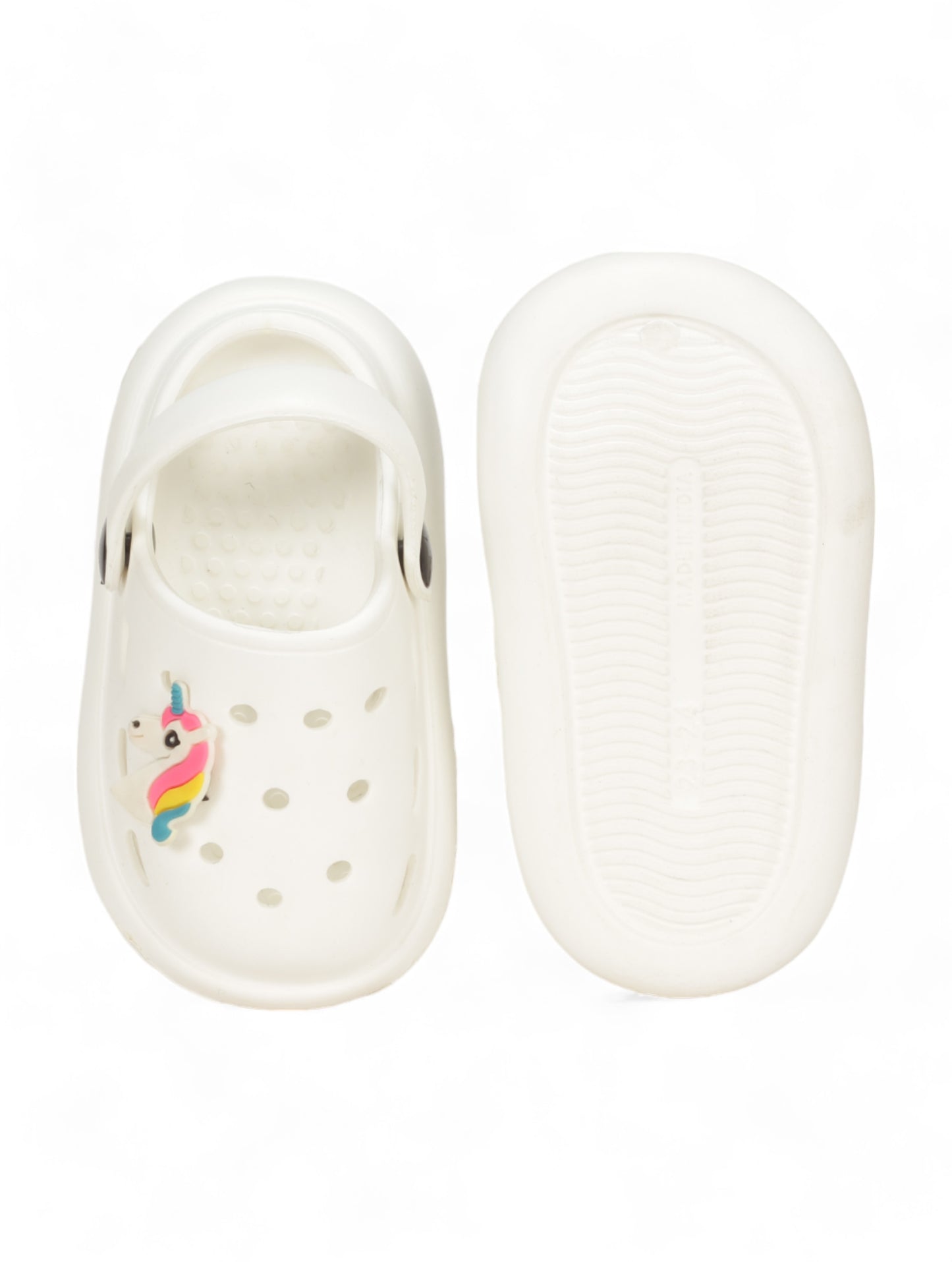 Unicorn Applique Anti-Slip Clogs - White