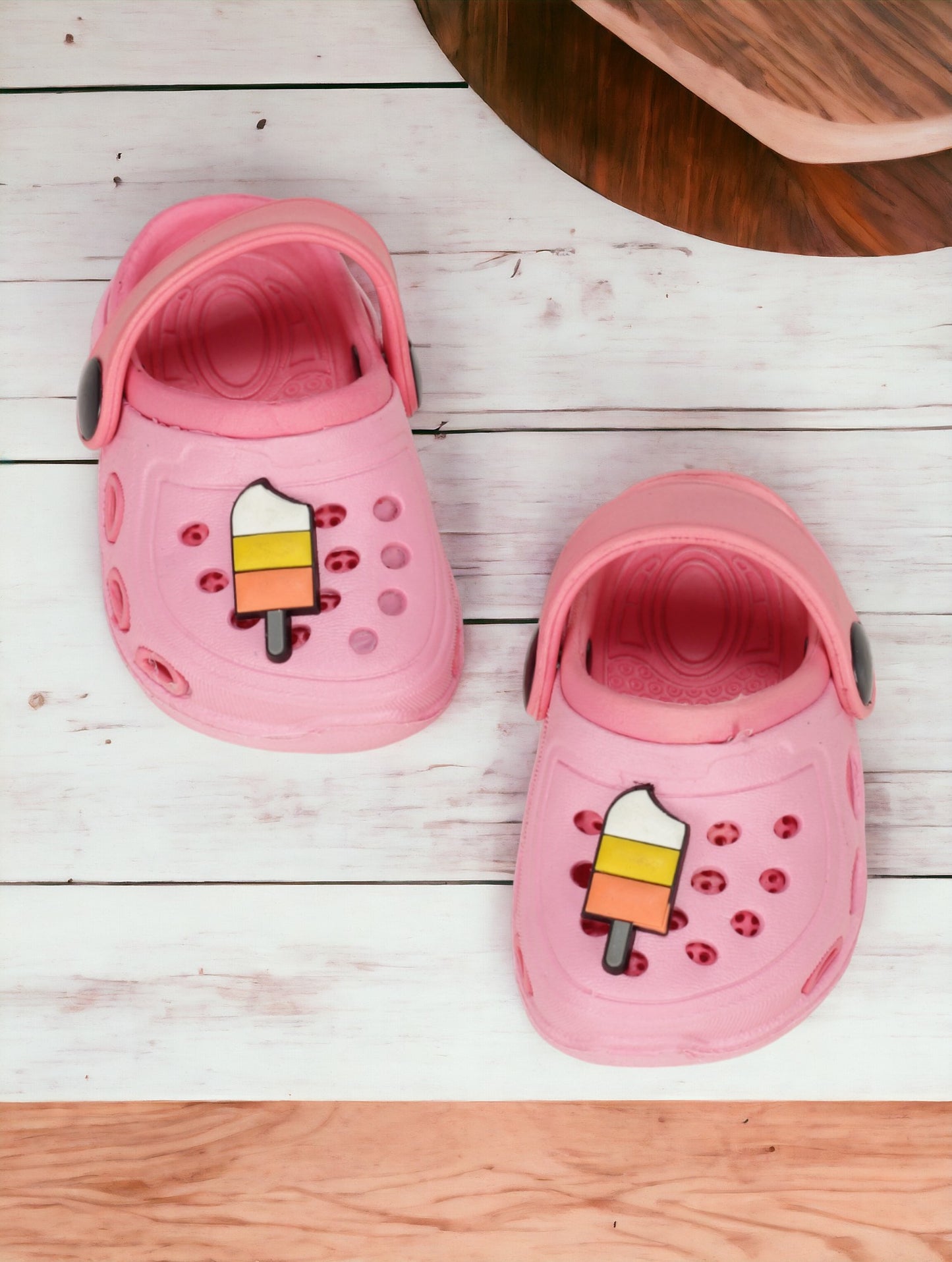 Ice Cream Applique Anti-Slip Clogs - Pink
