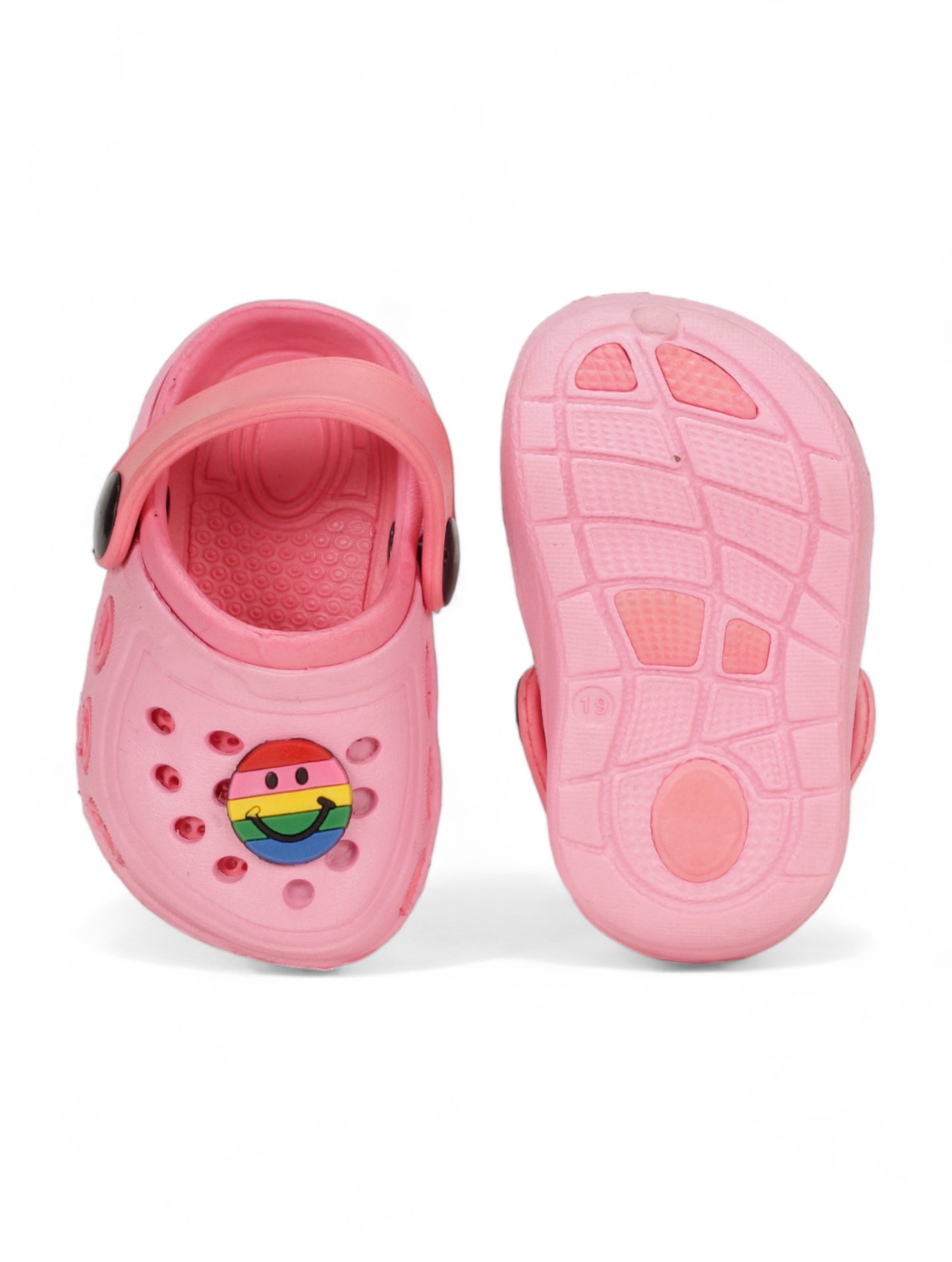 Smily Applique Anti-Slip Clogs - Pink