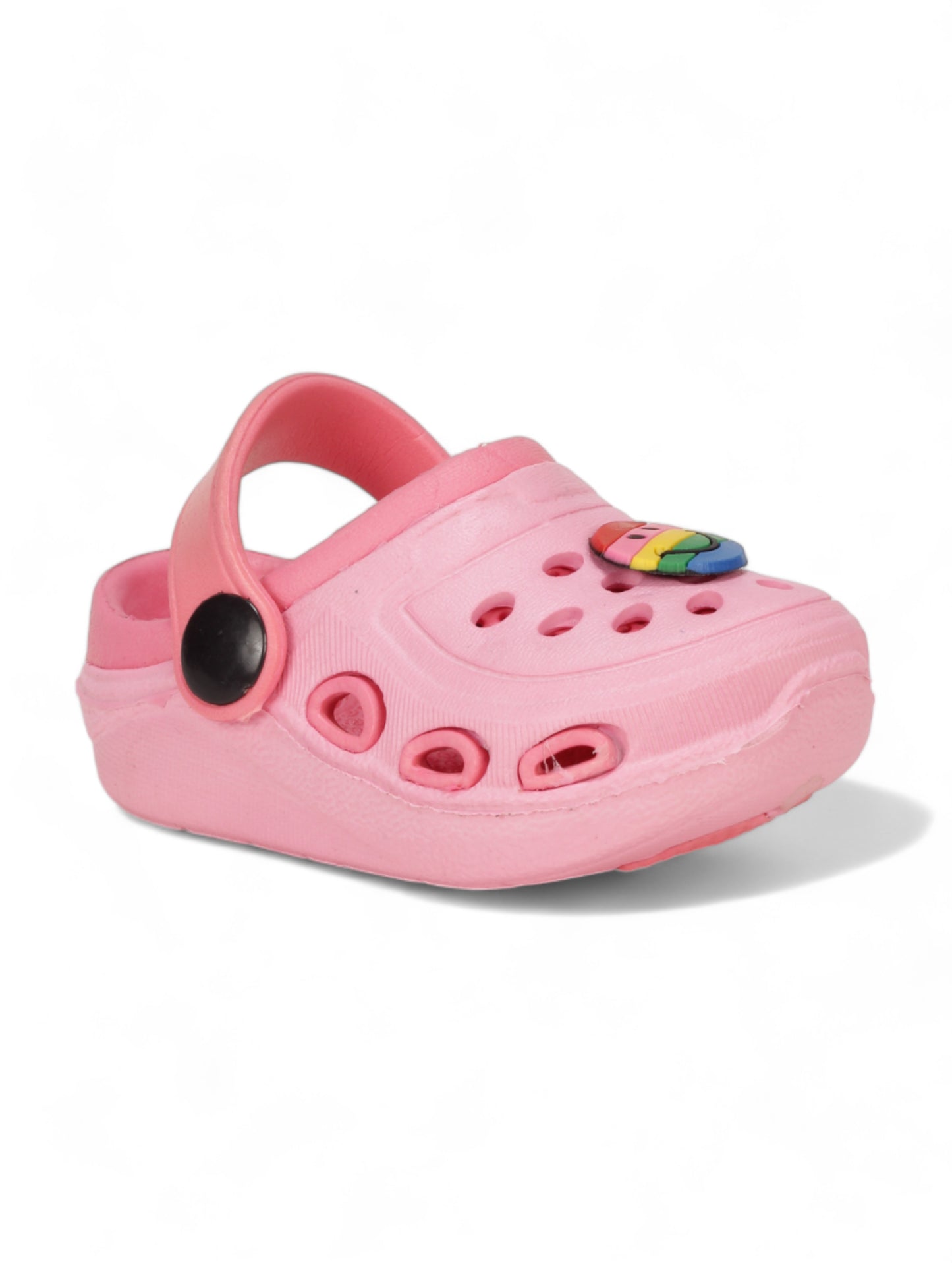 Smily Applique Anti-Slip Clogs - Pink