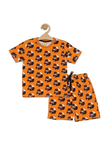 Animal Print Boys Set - Orange