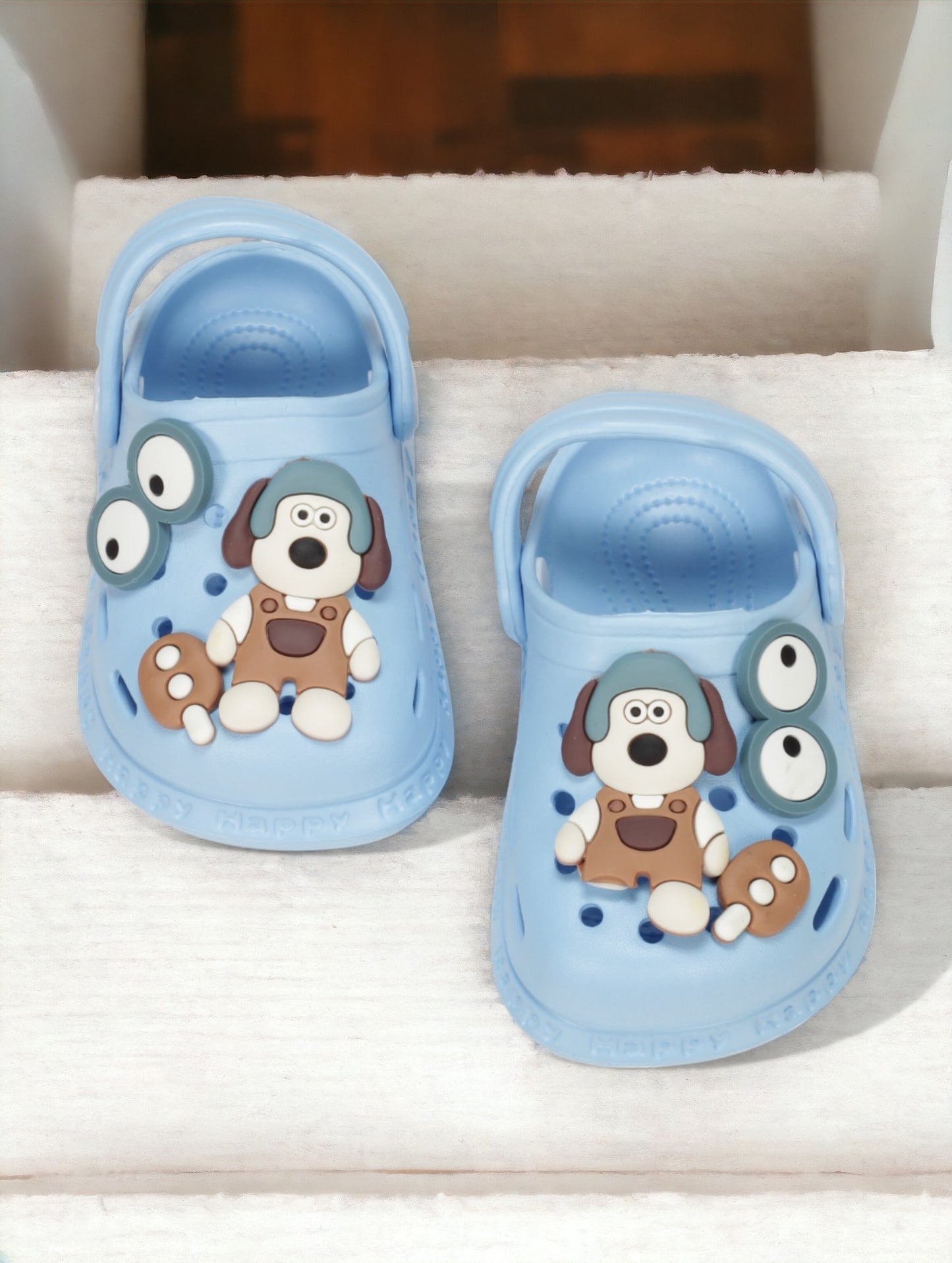 Dog Applique Anti-Slip Clogs - Blue