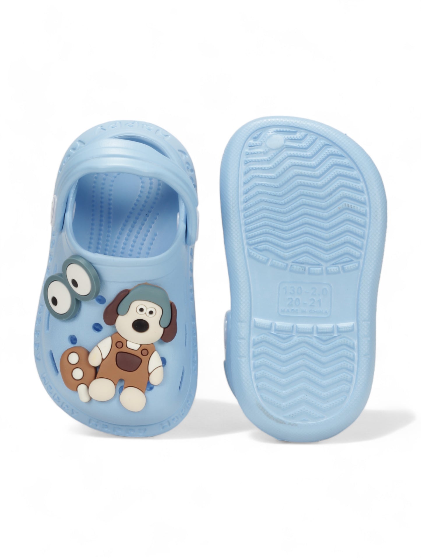 Dog Applique Anti-Slip Clogs - Blue