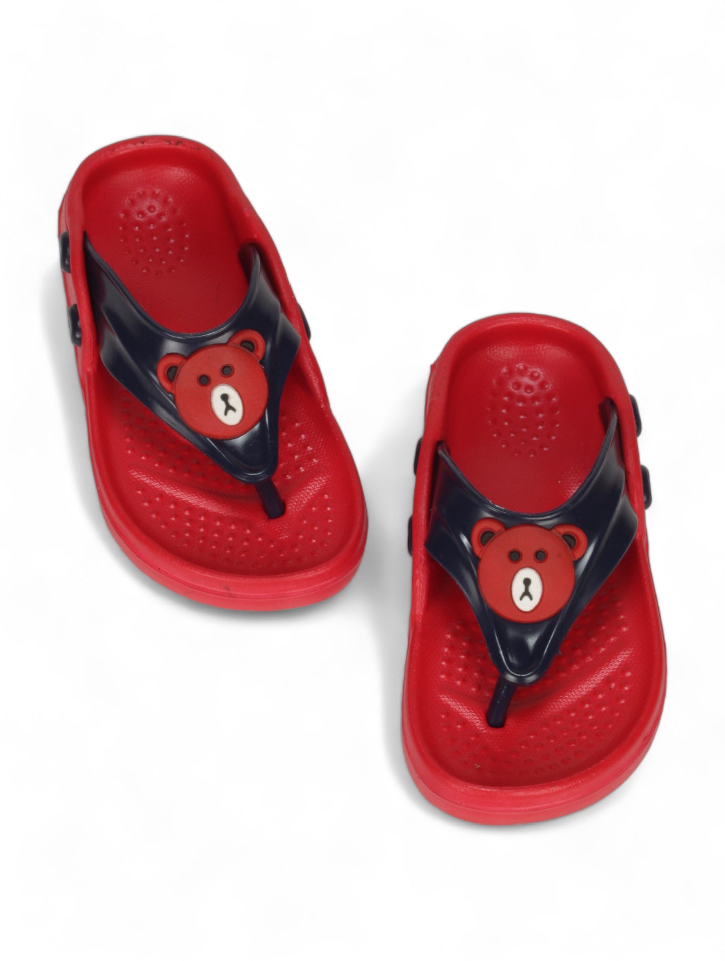 Bear Applique Anti-Slip Slippers - Red