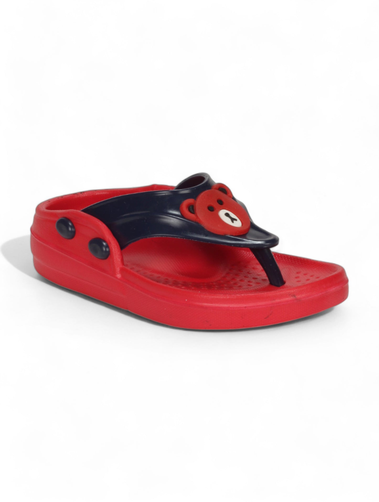 Bear Applique Anti-Slip Slippers - Red