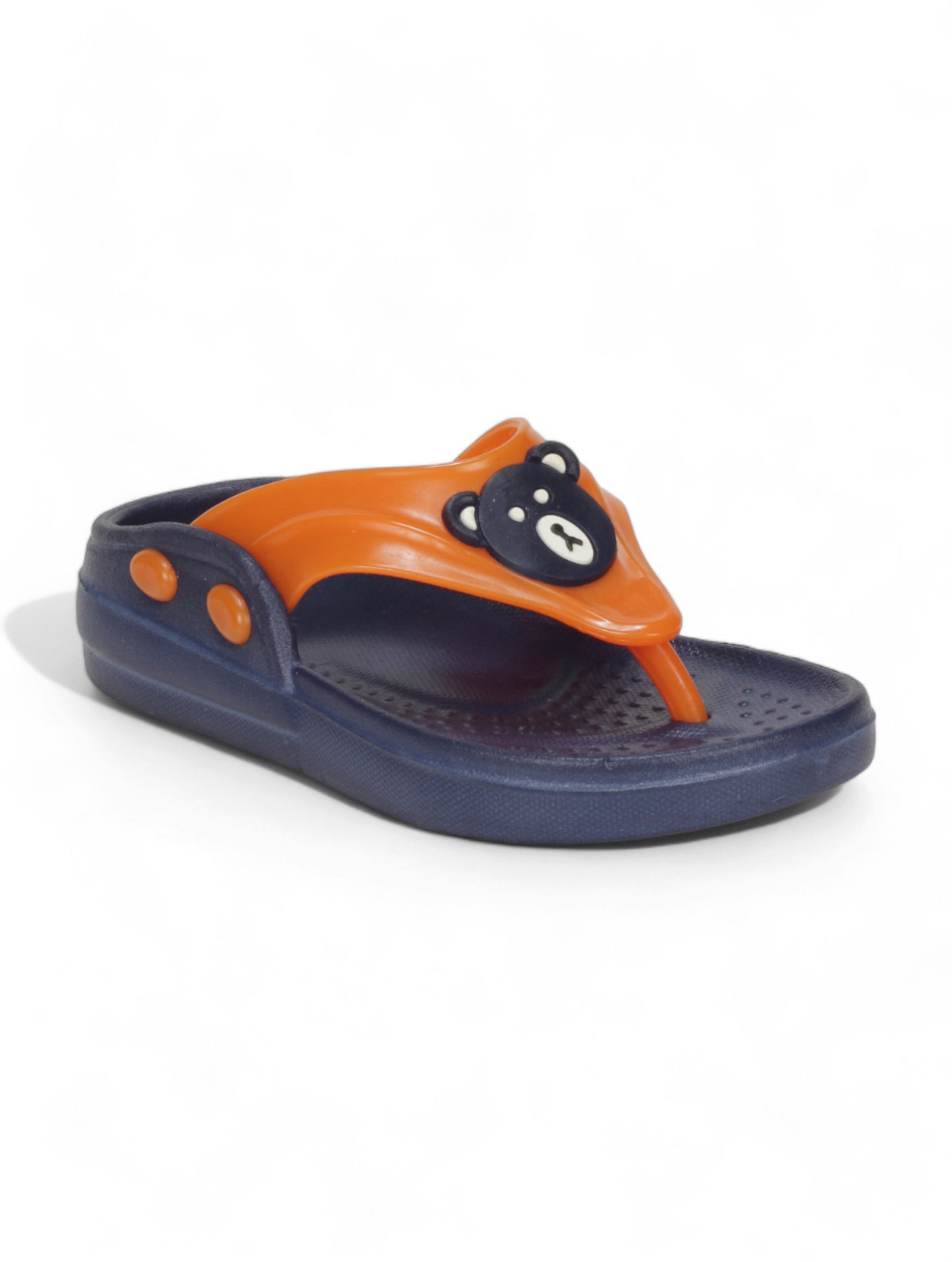 Bear Applique Anti-Slip Slippers - Navy Blue