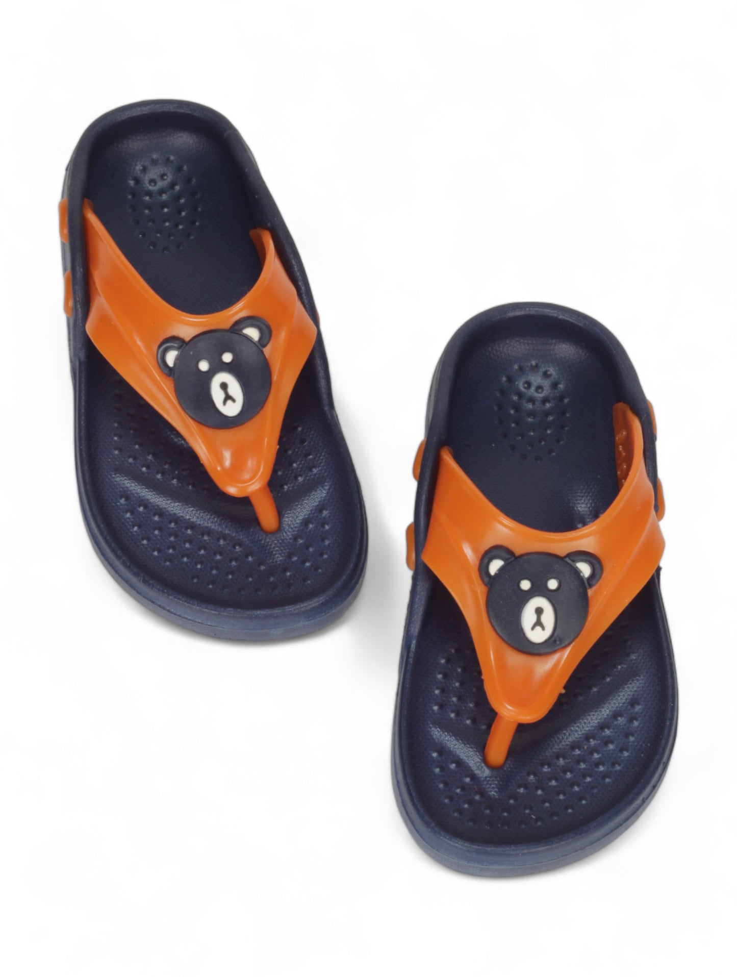 Bear Applique Anti-Slip Slippers - Navy Blue
