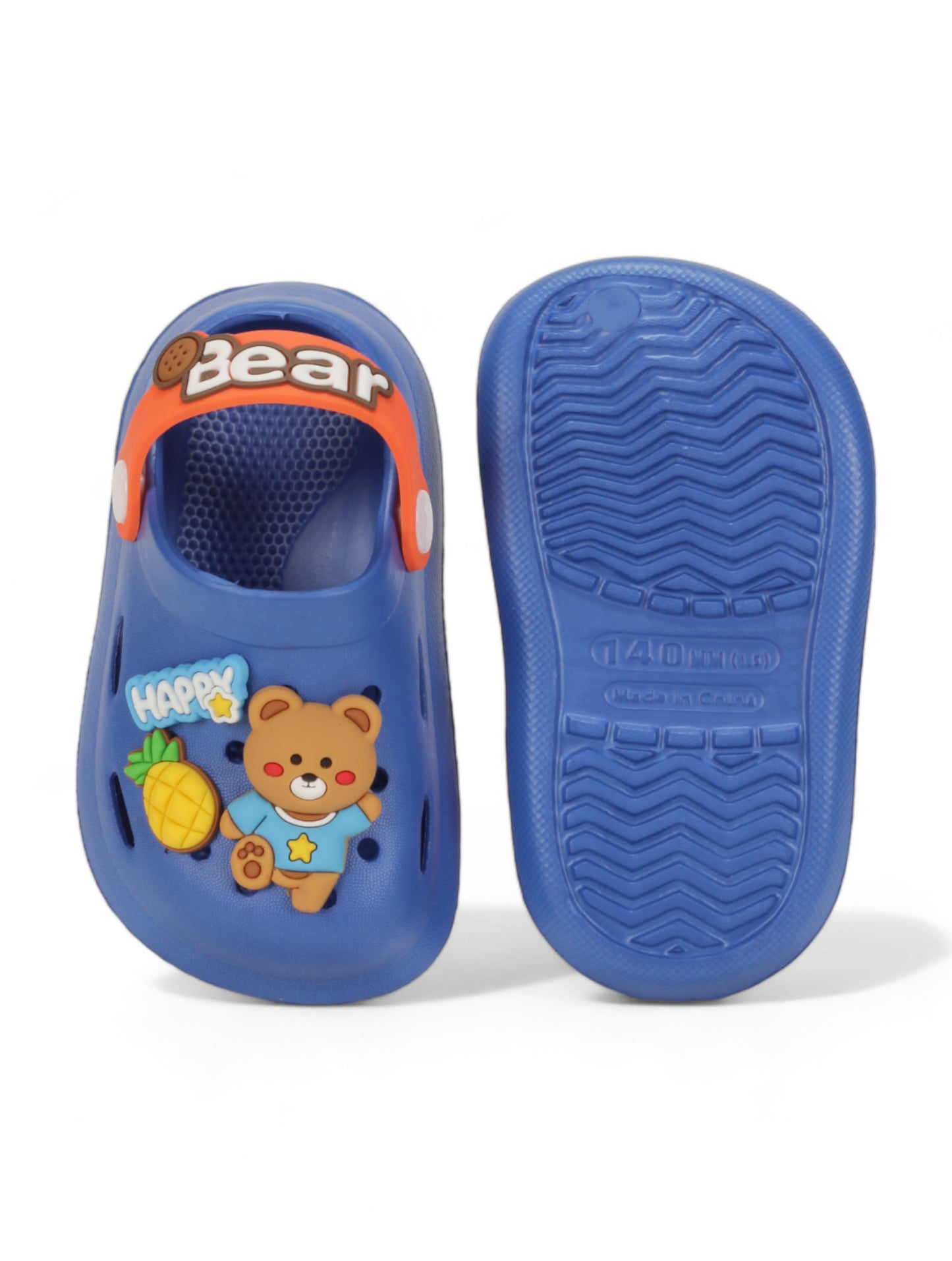 Bear Applique Anti-Slip Clogs - Navy Blue