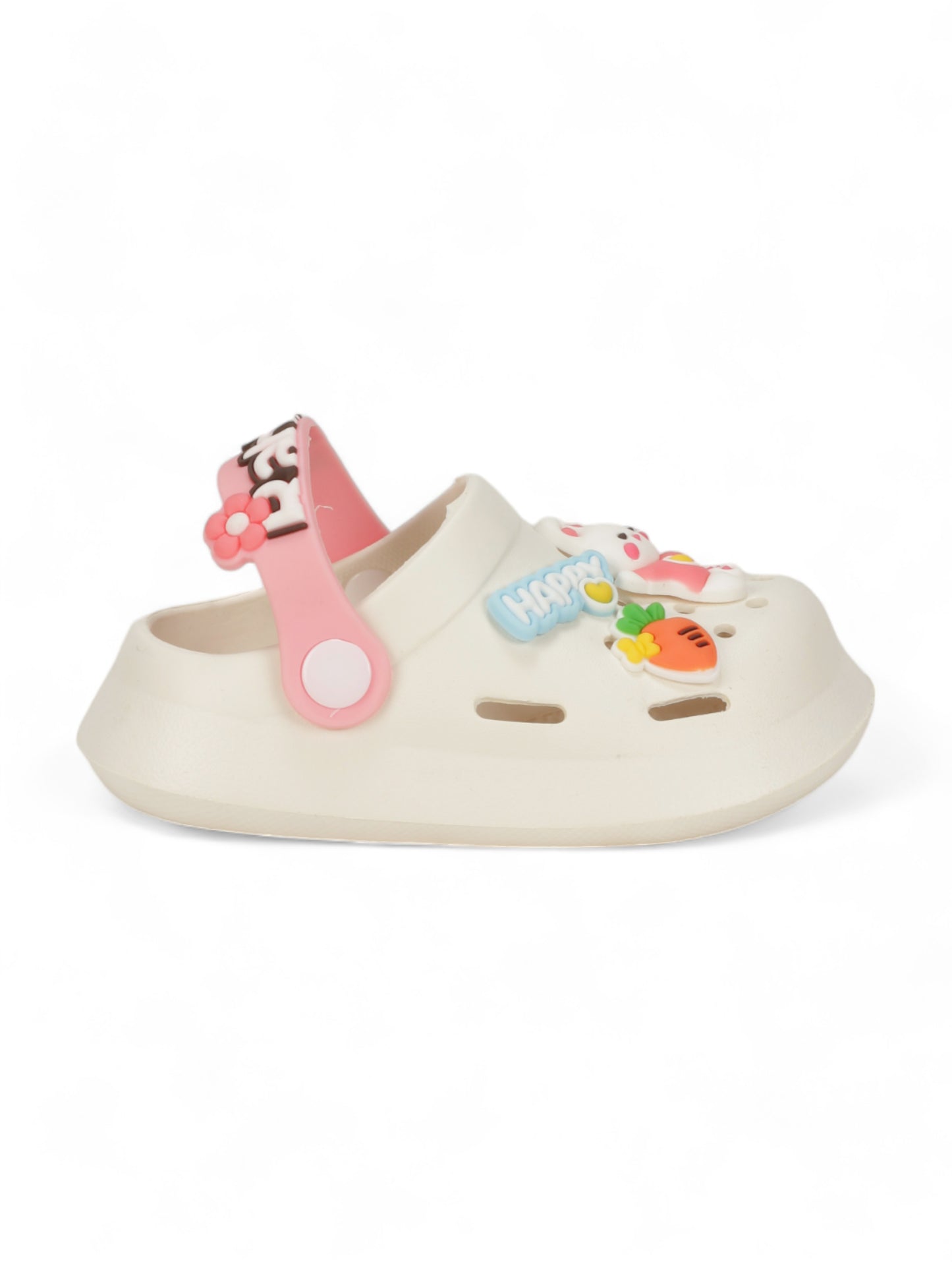 Bear Applique Anti-Slip Clogs - Cream