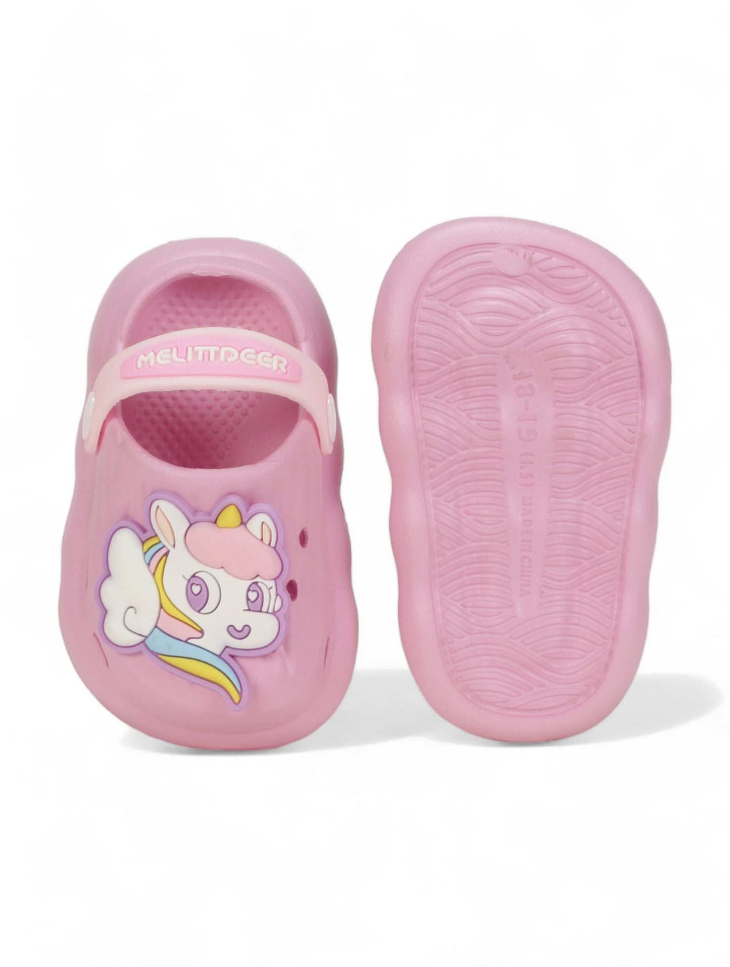 Unicorn Applique Anti-Slip Clogs - Deep Pink