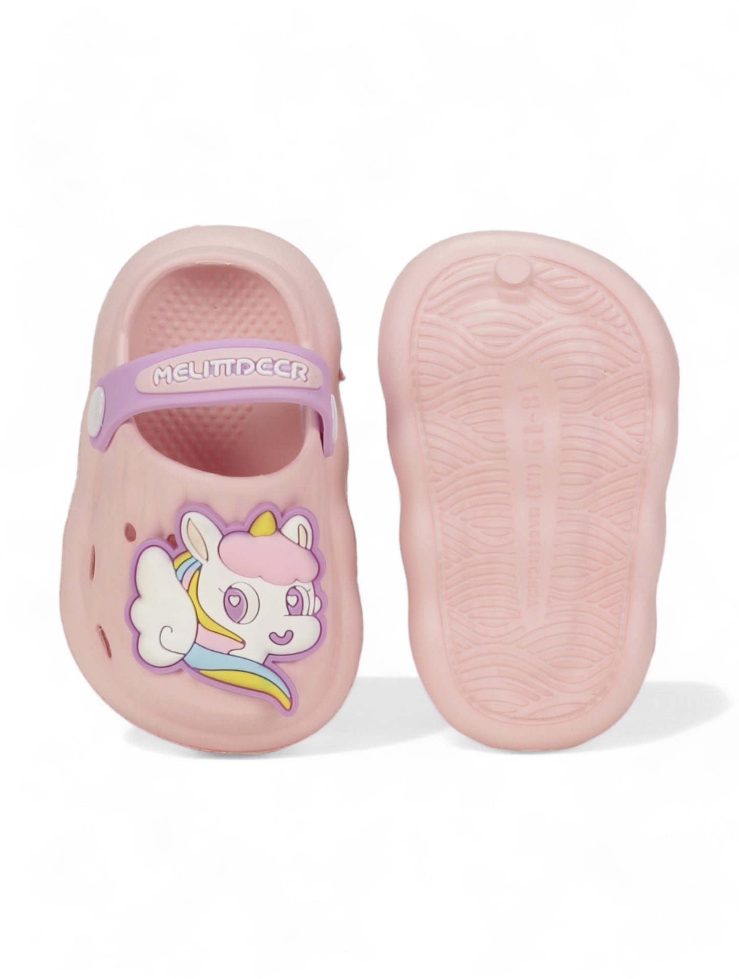Unicorn Applique Anti-Slip Clogs - Pink