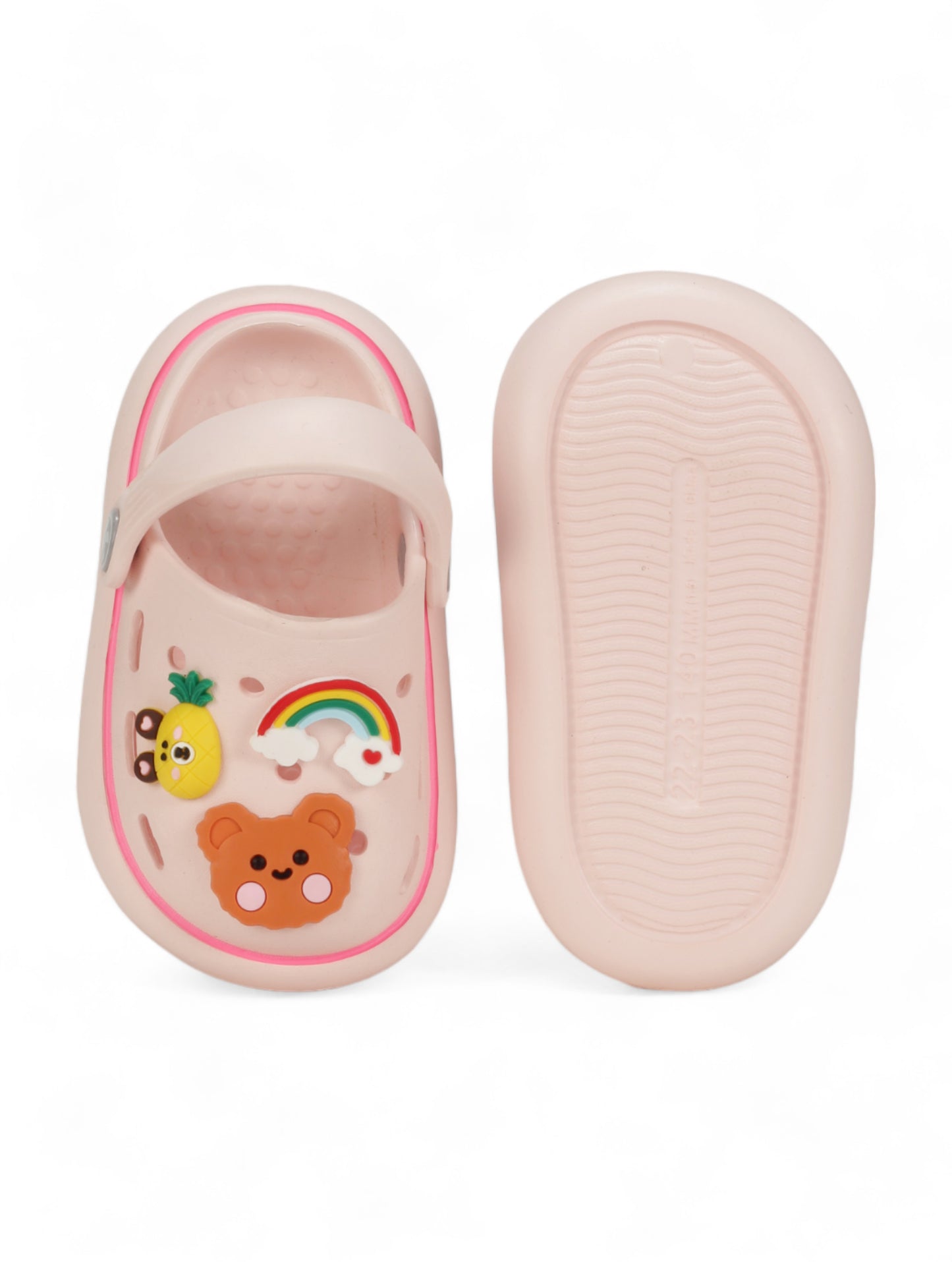 Bear Applique Anti-Slip Clogs - Pink