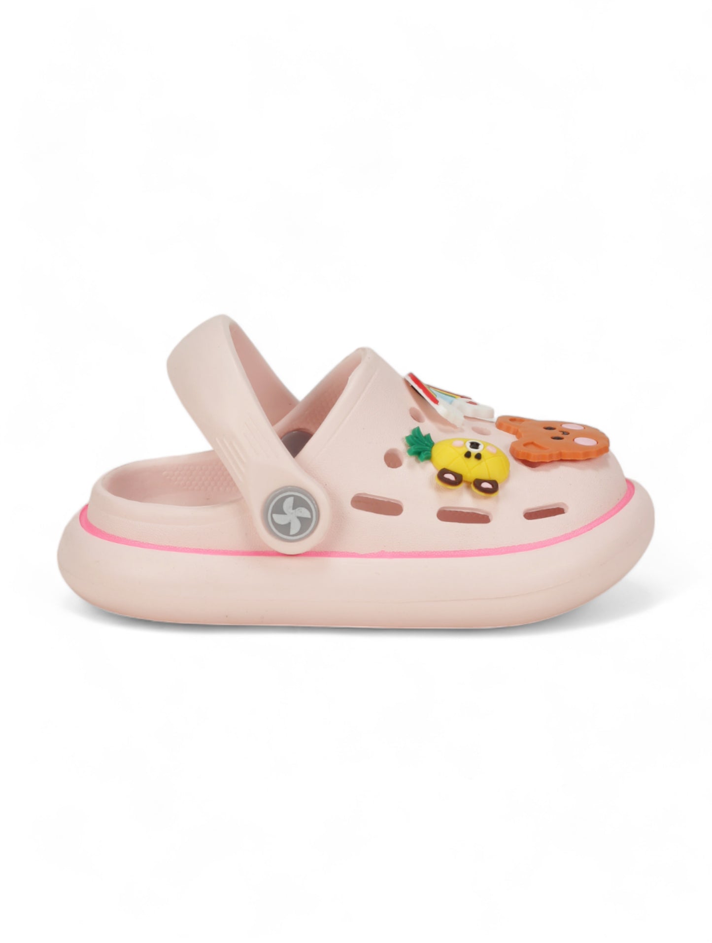 Bear Applique Anti-Slip Clogs - Pink