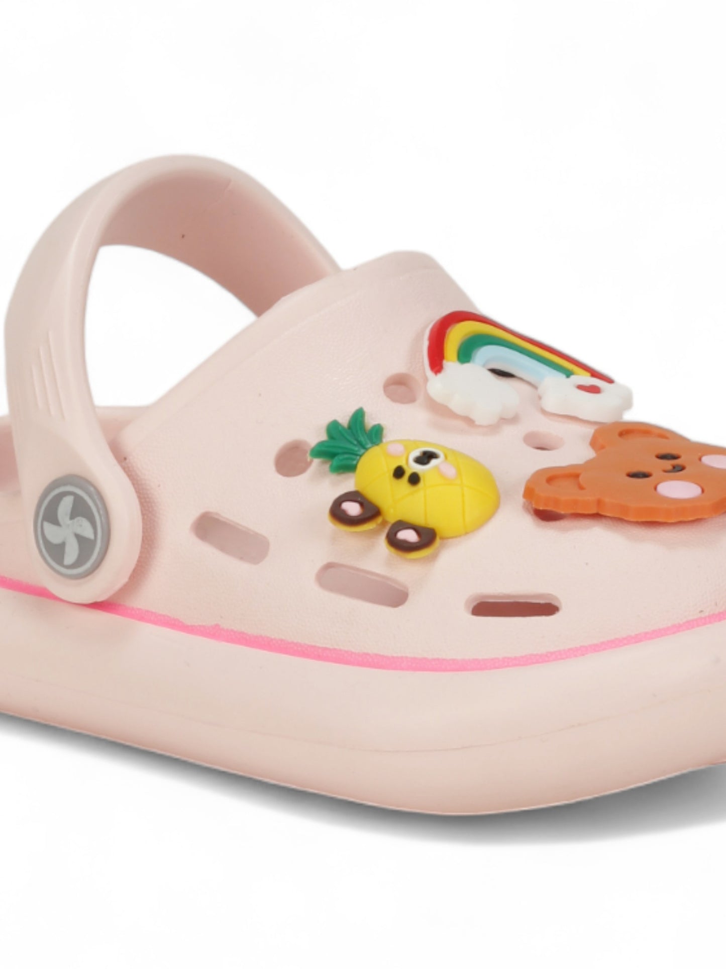 Bear Applique Anti-Slip Clogs - Pink