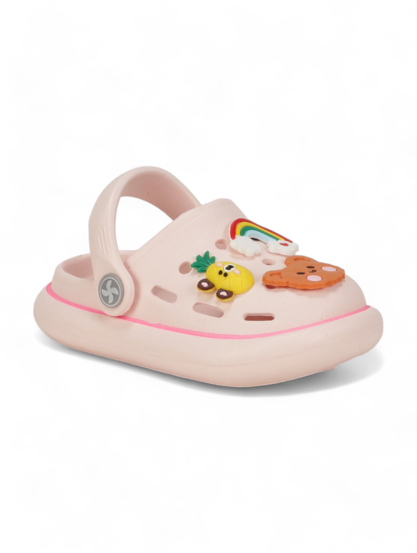 Bear Applique Anti-Slip Clogs - Pink