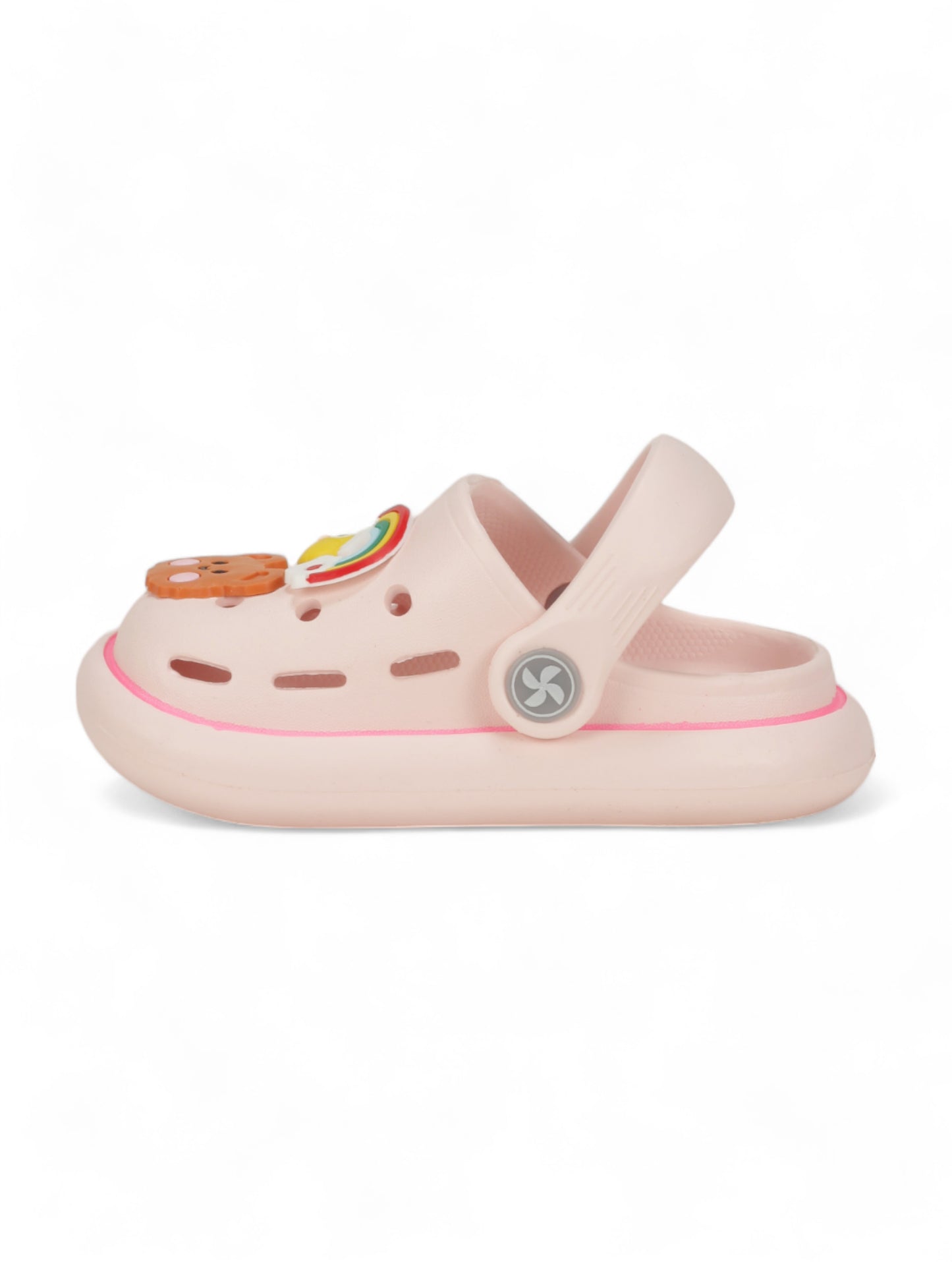 Bear Applique Anti-Slip Clogs - Pink